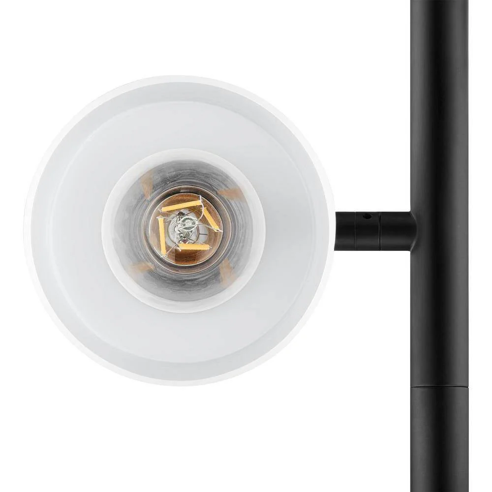 Modern 3-Light Floor Lamp in Black Metal Finish with White Plastic Shades - Image 5