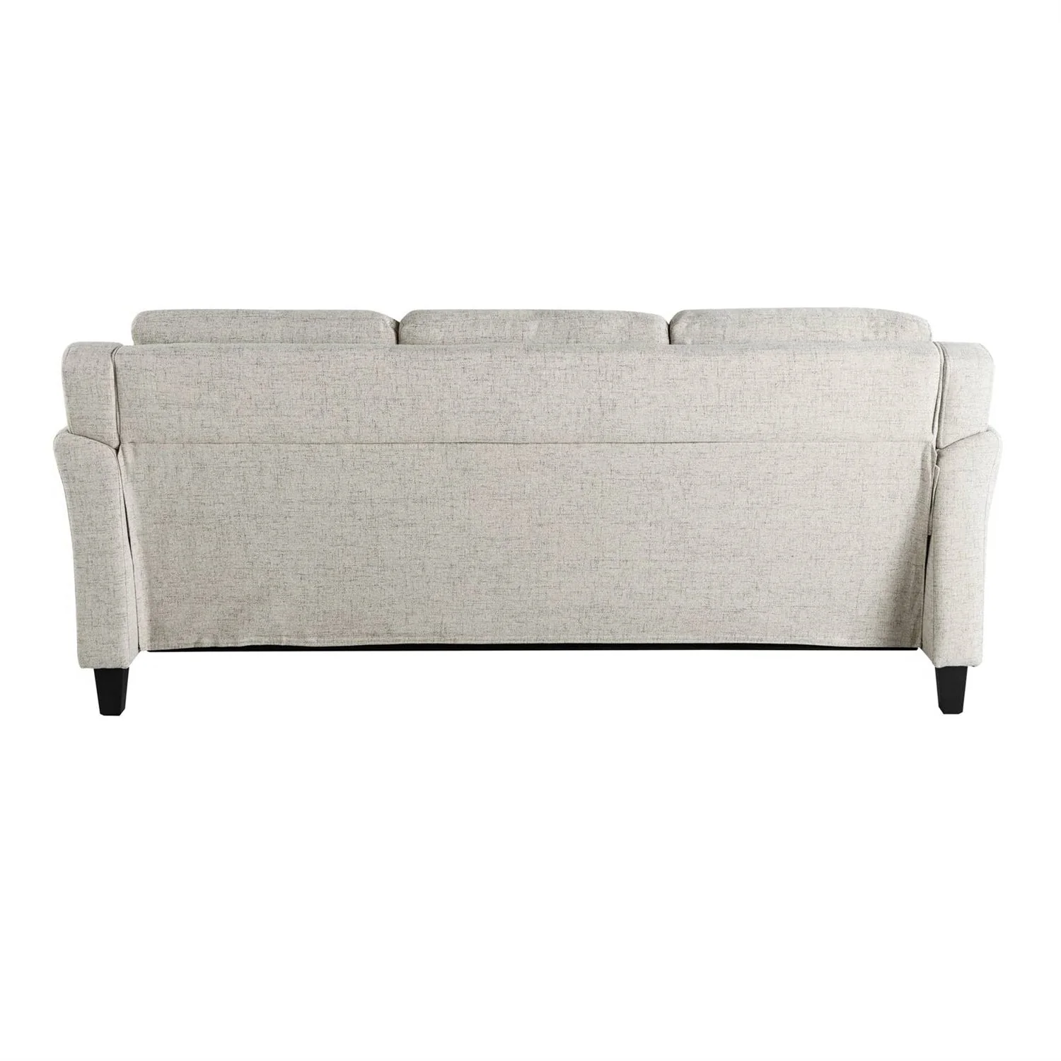 Modern 3-Seater Upholstered Sofa in Cream Microfiber with Button Tufted Cushions - Image 5