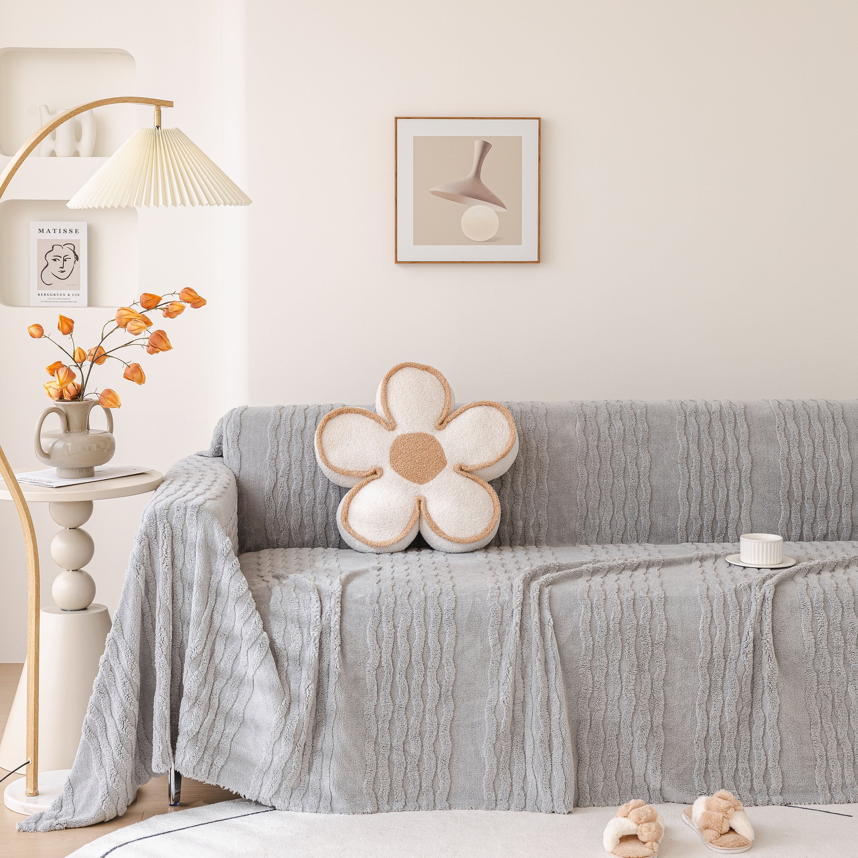 Modern 3D Water Ripple Sofa Cover, Non-Shedding Cream Style Furniture Protector Throw - Image 40