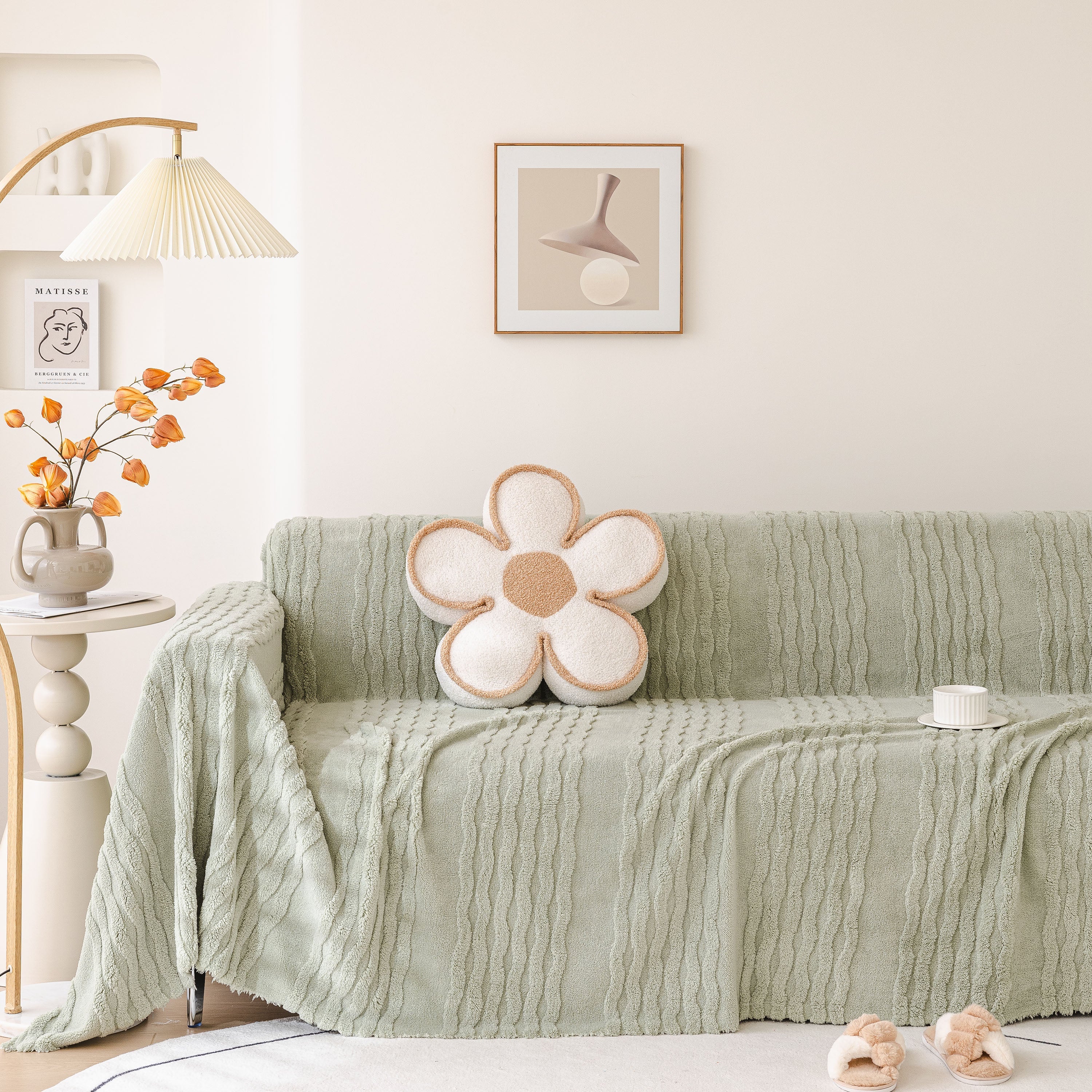 Modern 3D Water Ripple Sofa Cover, Non-Shedding Cream Style Furniture Protector Throw - Image 66