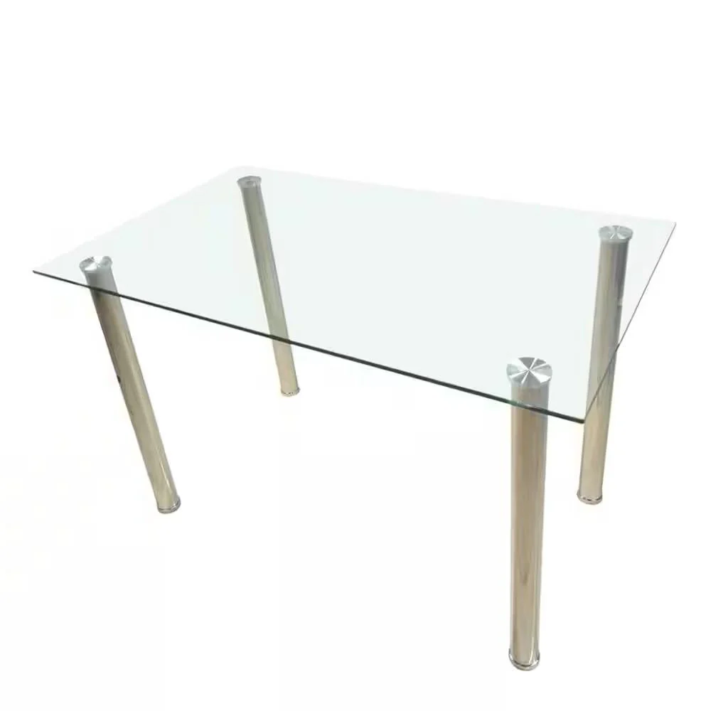 Modern 47-inch x 27-inch Tempered Glass Top Dining Table - Image 2