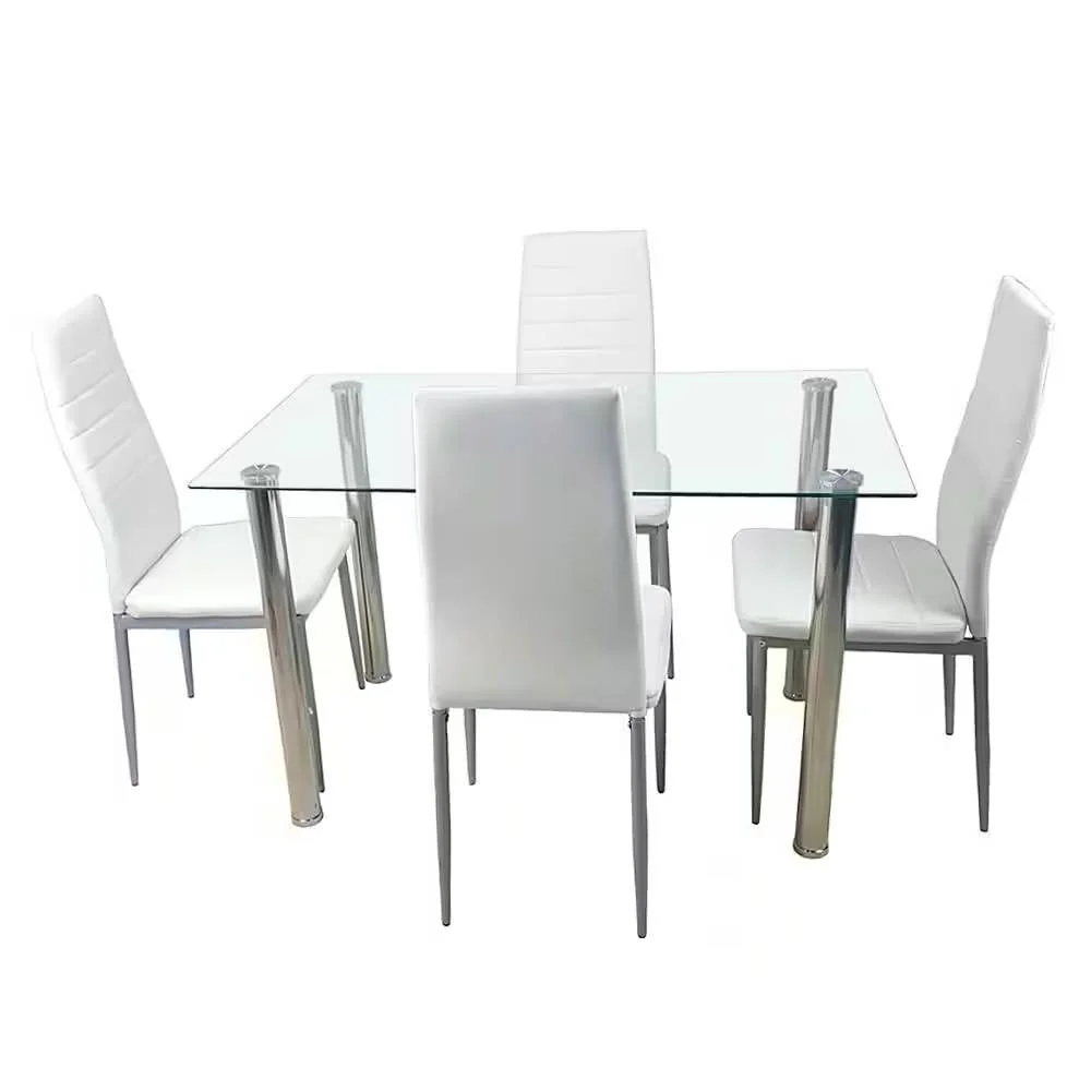 Modern 47-inch x 27-inch Tempered Glass Top Dining Table - Image 3