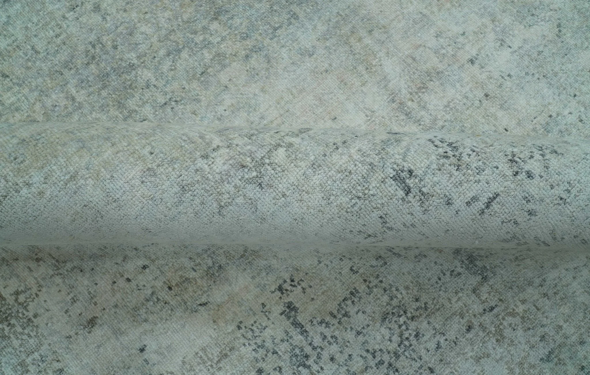 Modern Abstract Design Gray 8x10 Hand Knotted Art Silk Rug - Image 6