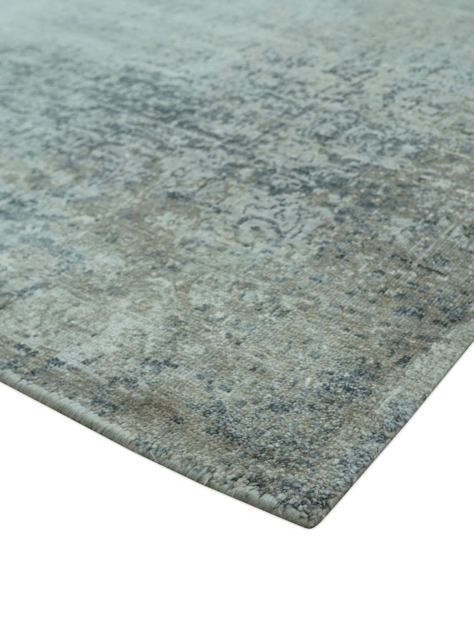 Modern Abstract Design Gray 8x10 Hand Knotted Art Silk Rug - Image 9