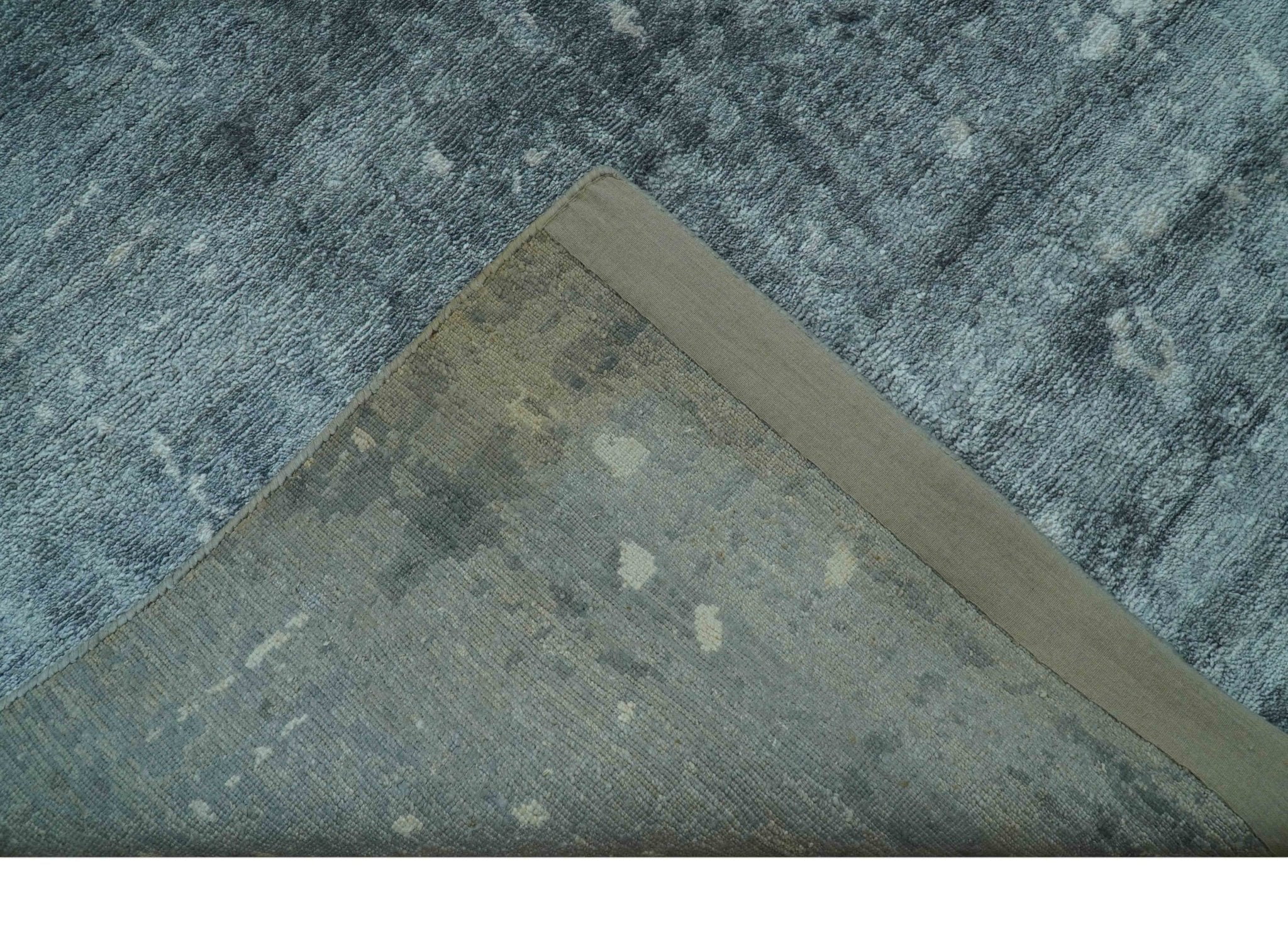 Modern Abstract Design Gray And Silver 9x11 Hand Knotted Bamboo Silk Area Rug - Image 7