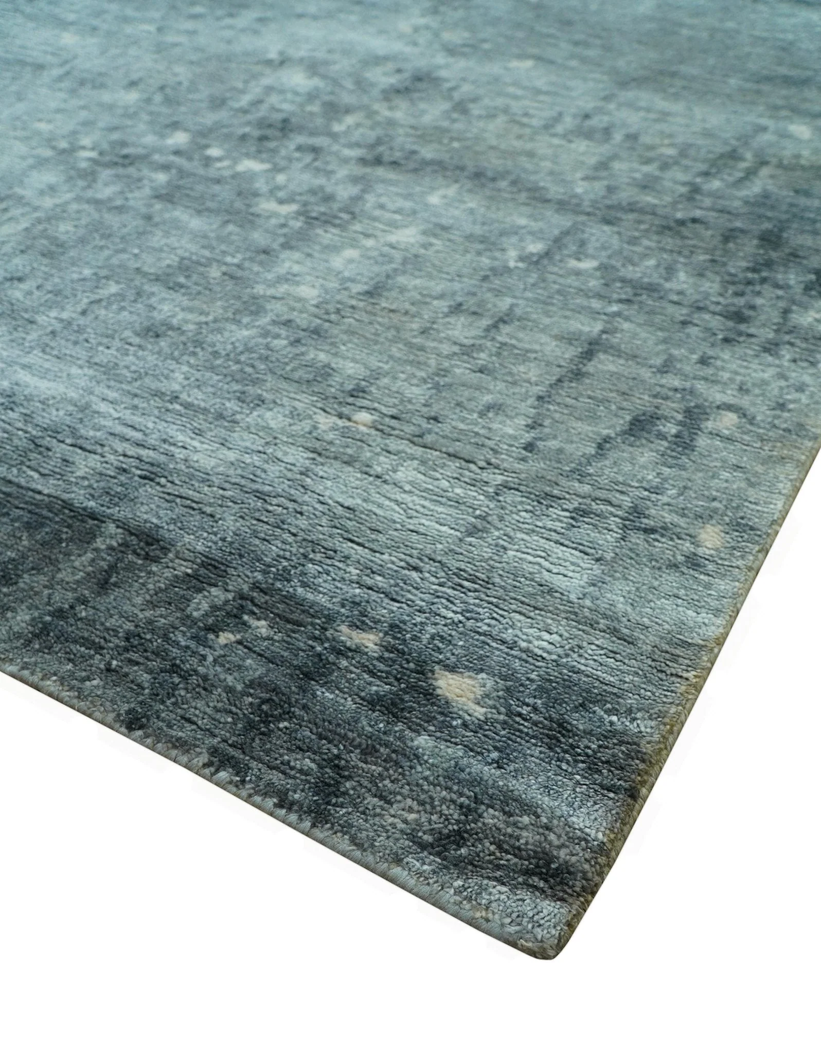 Modern Abstract Design Gray And Silver 9x11 Hand Knotted Bamboo Silk Area Rug - Image 9