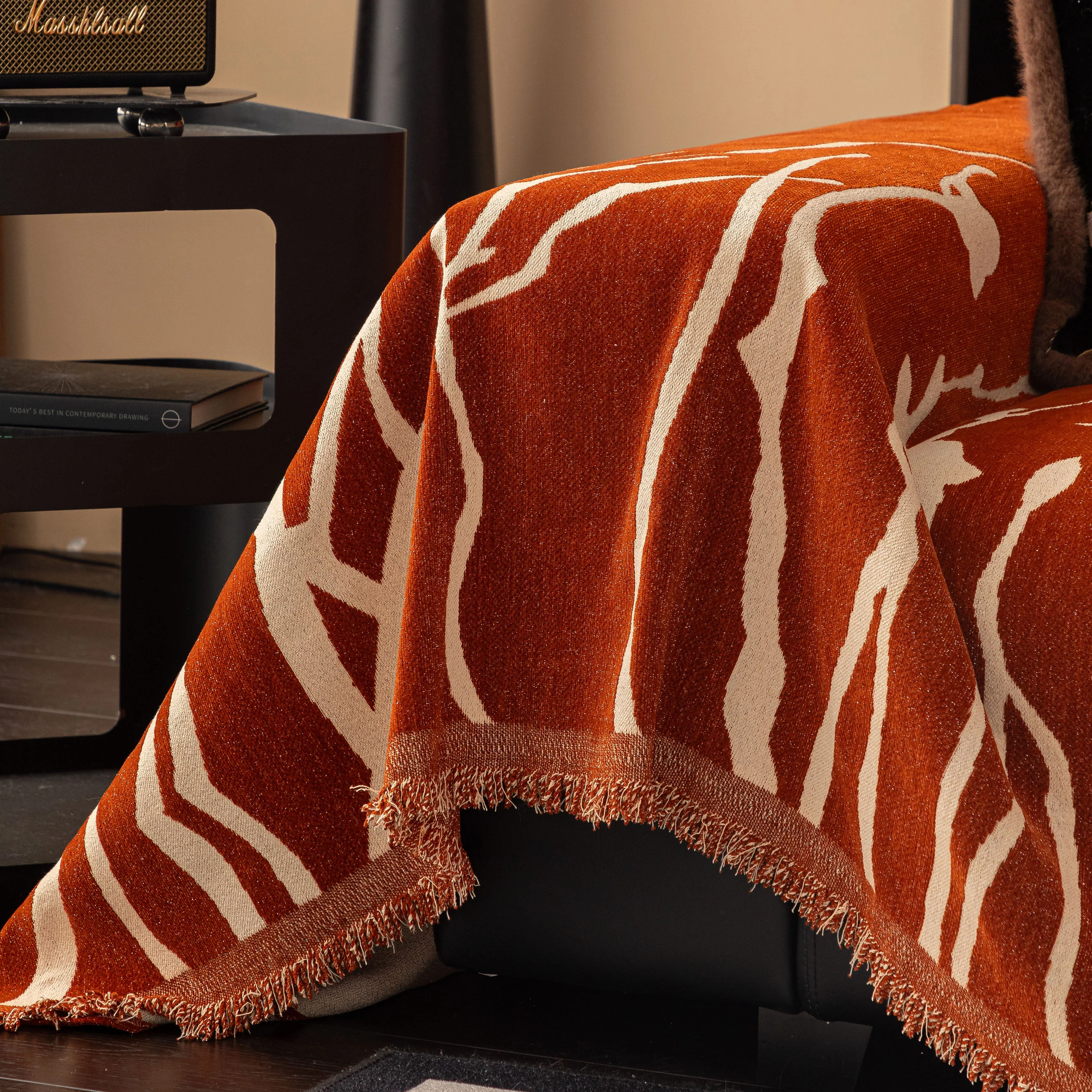 Modern Abstract Floral Sofa Throw Blanket, Decor Furniture Protector for Living Room - Image 10