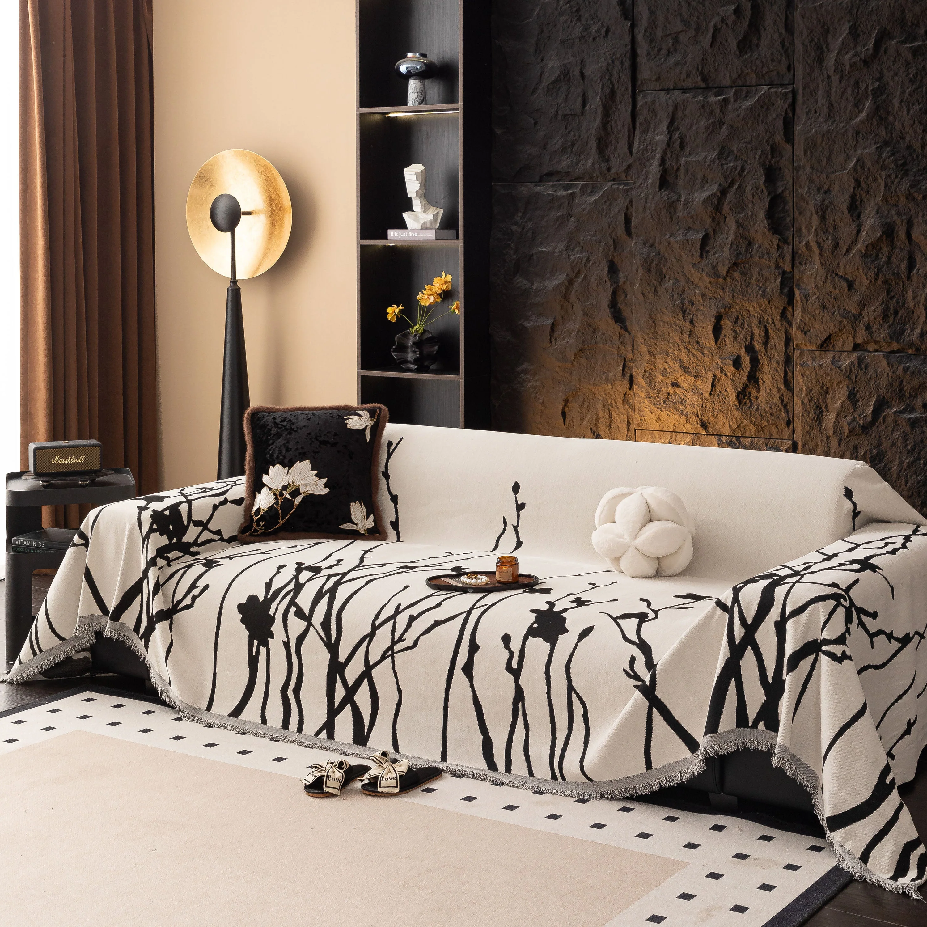 Modern Abstract Floral Sofa Throw Blanket, Decor Furniture Protector for Living Room - Image 17