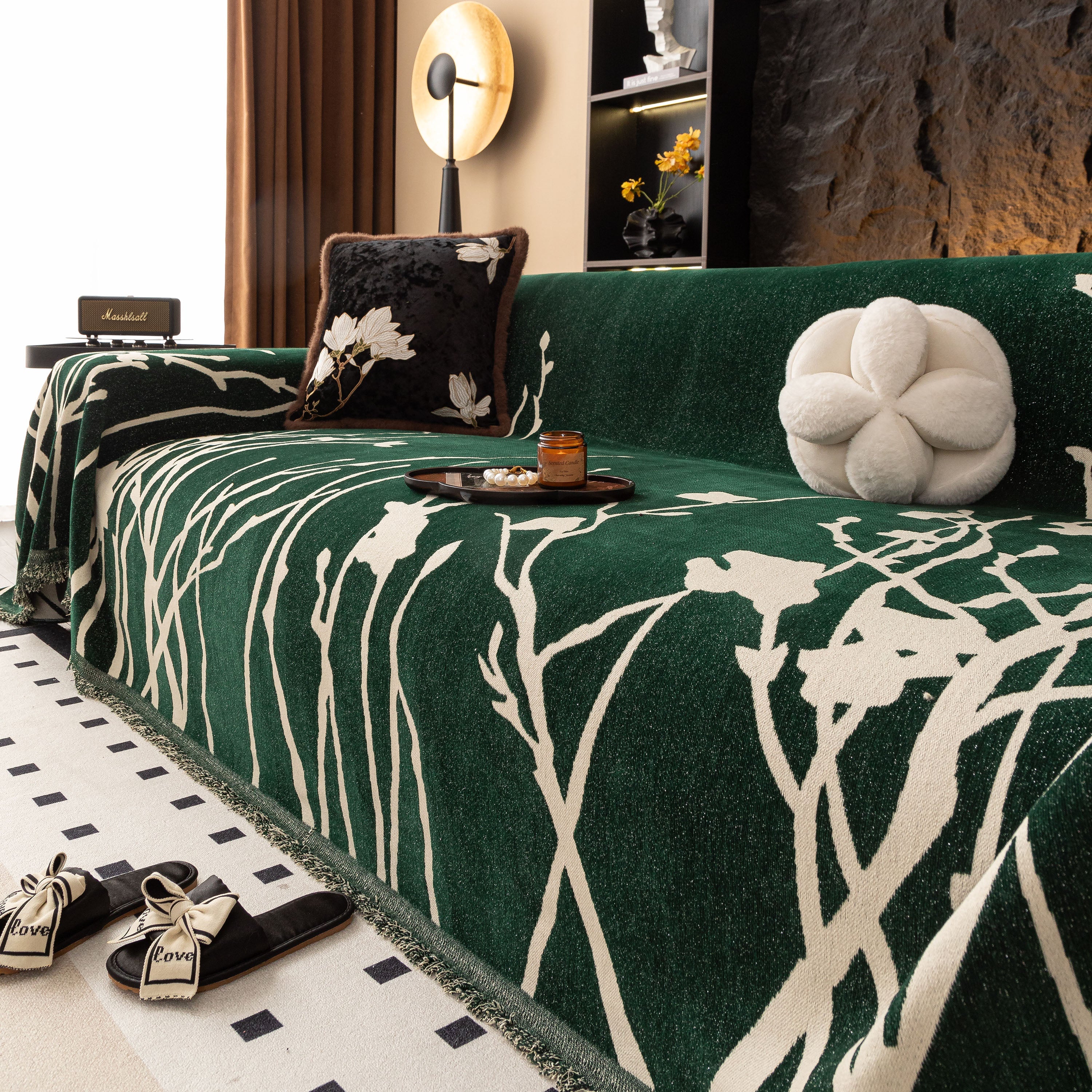 Modern Abstract Floral Sofa Throw Blanket, Decor Furniture Protector for Living Room - Image 29