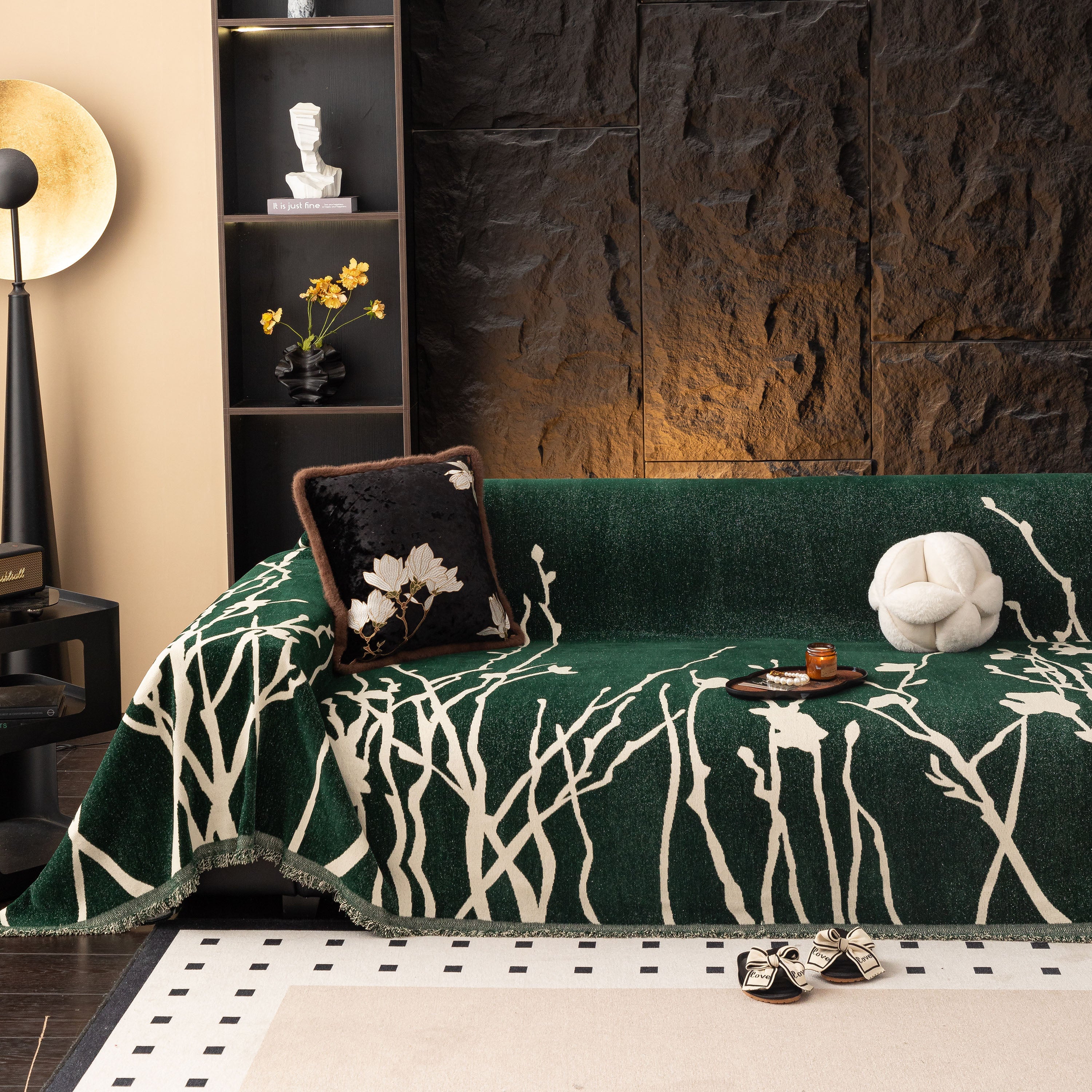 Modern Abstract Floral Sofa Throw Blanket, Decor Furniture Protector for Living Room - Image 30