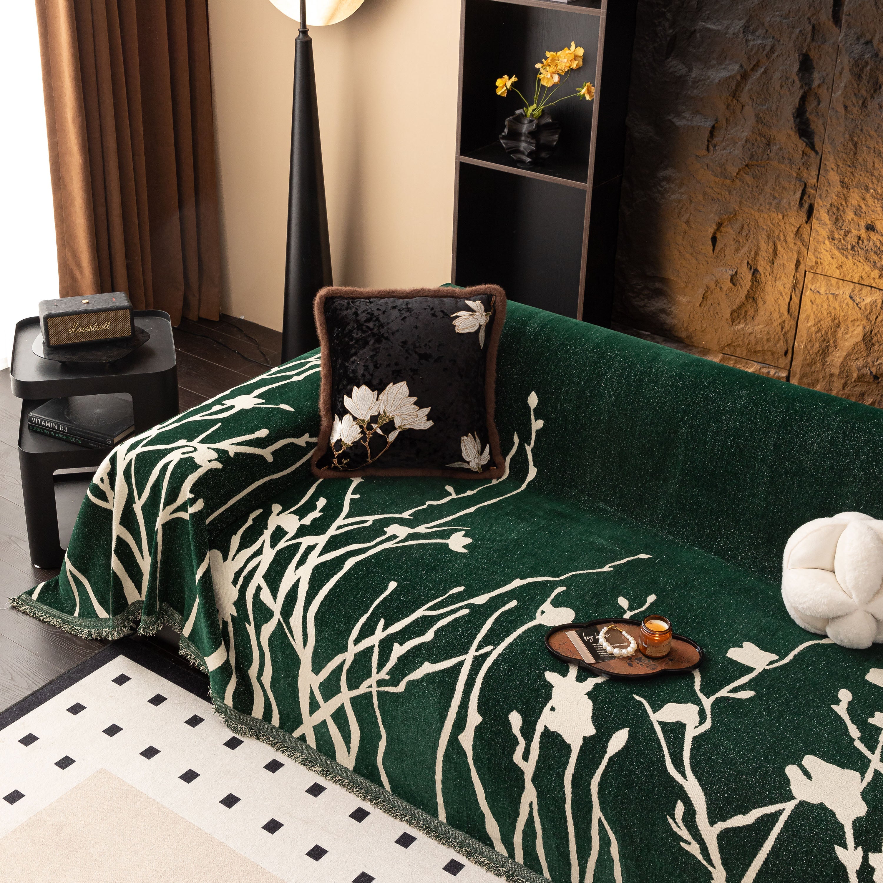 Modern Abstract Floral Sofa Throw Blanket, Decor Furniture Protector for Living Room - Image 31