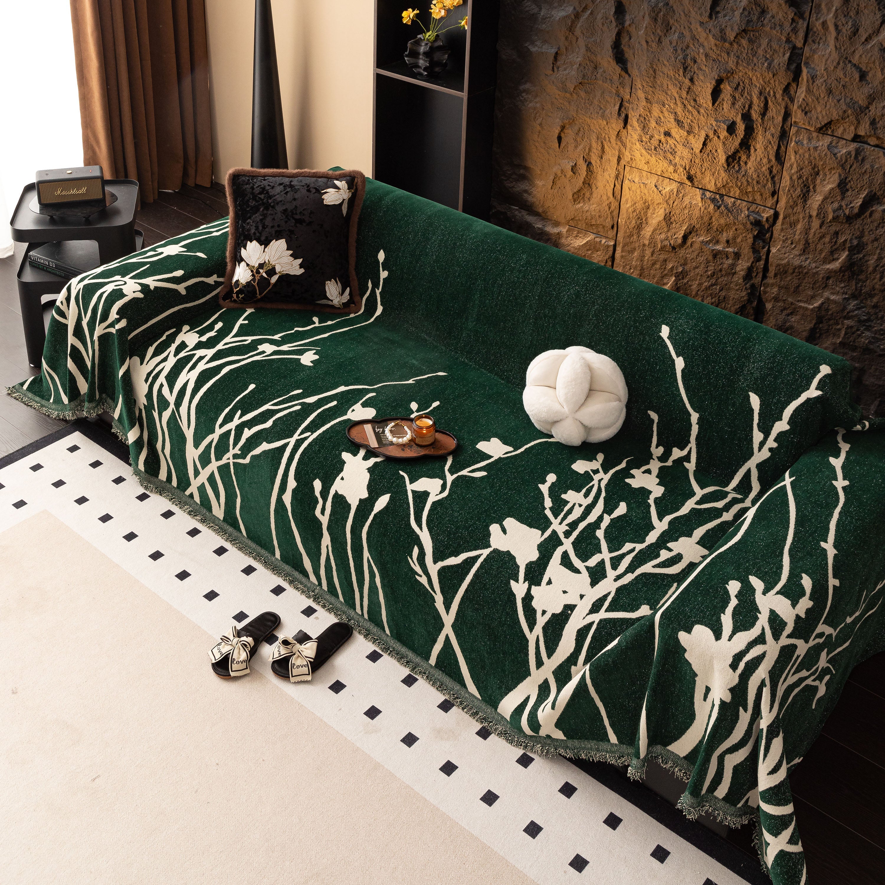 Modern Abstract Floral Sofa Throw Blanket, Decor Furniture Protector for Living Room - Image 32