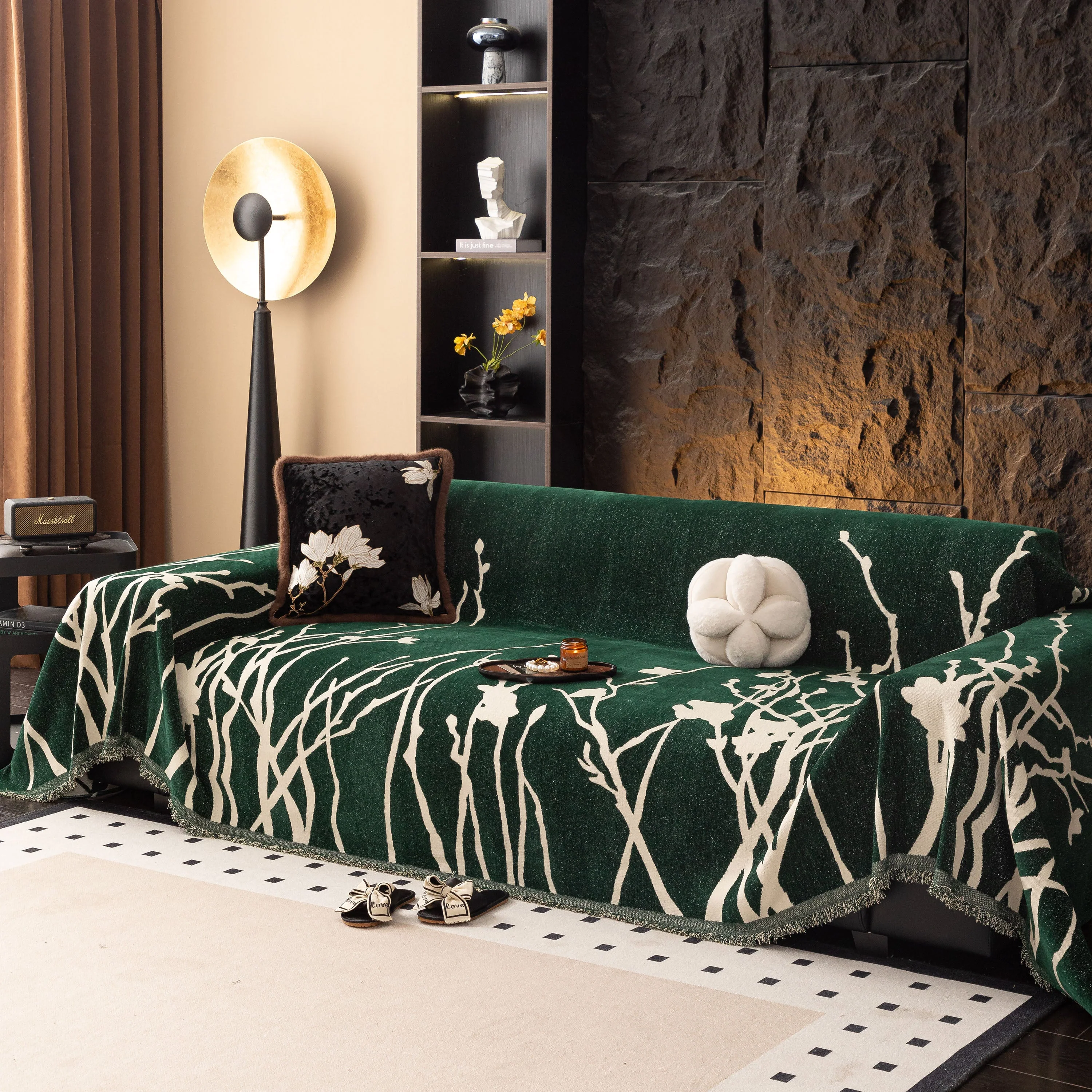 Modern Abstract Floral Sofa Throw Blanket, Decor Furniture Protector for Living Room - Image 33