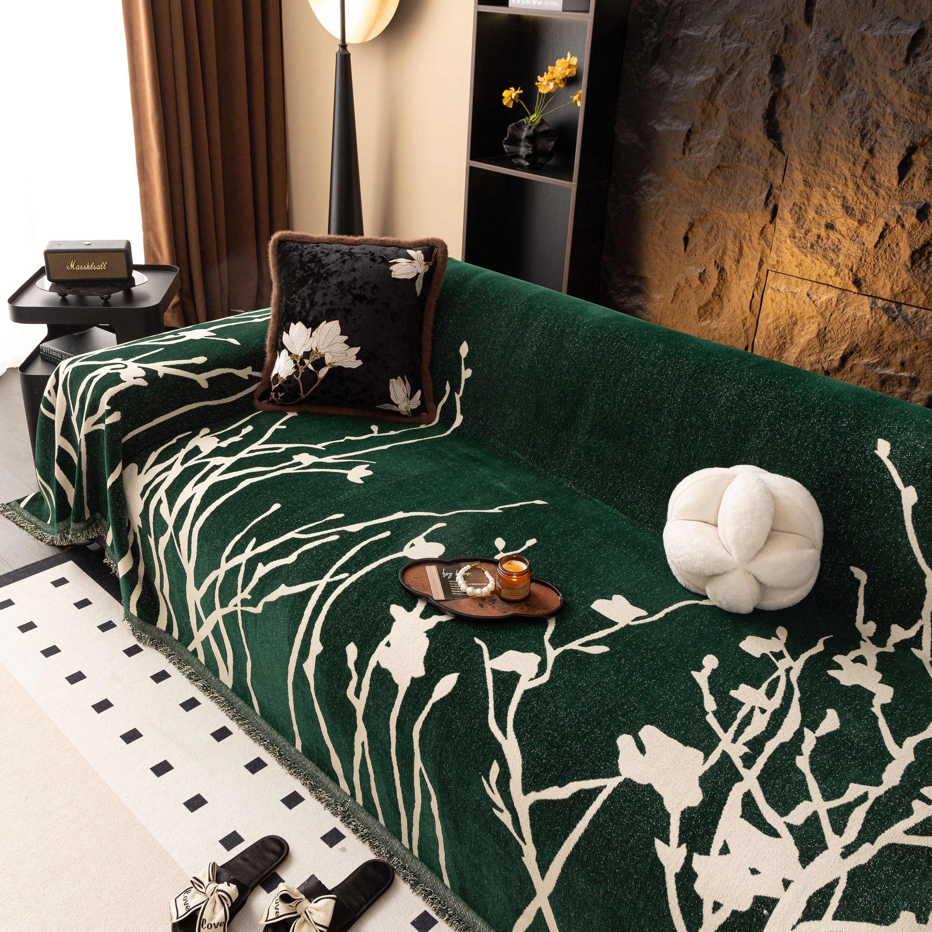 Modern Abstract Floral Sofa Throw Blanket, Decor Furniture Protector for Living Room - Image 34