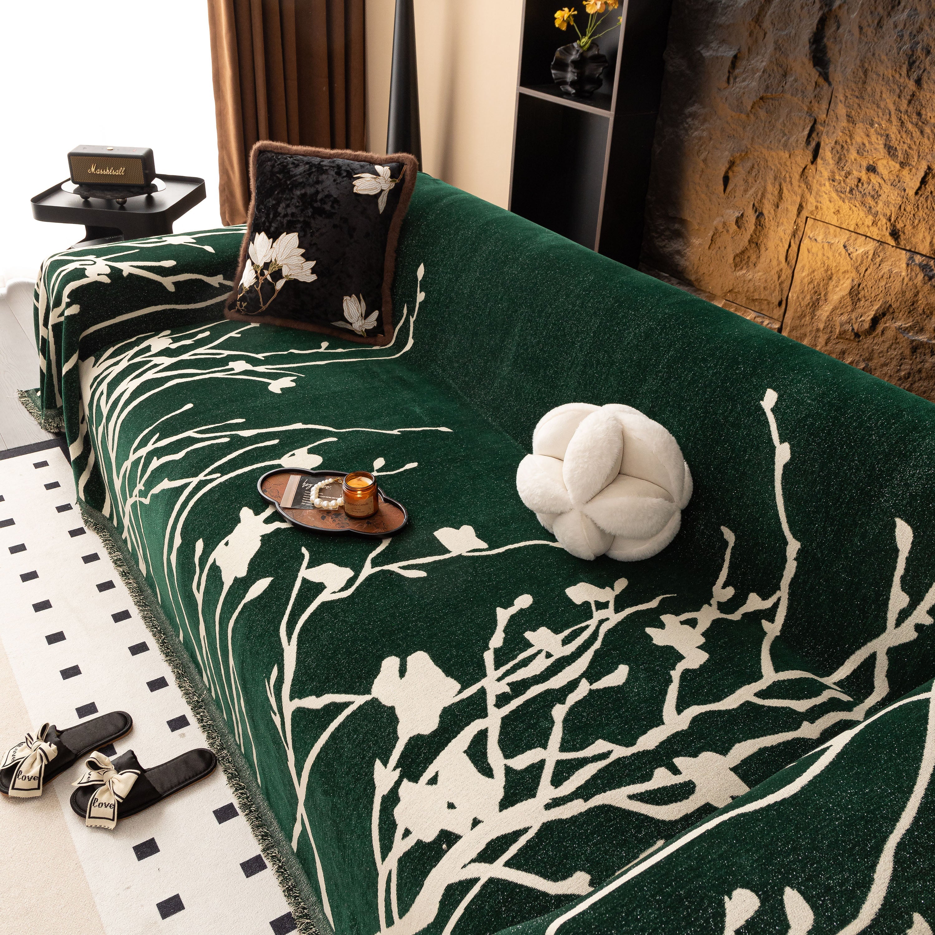 Modern Abstract Floral Sofa Throw Blanket, Decor Furniture Protector for Living Room - Image 35