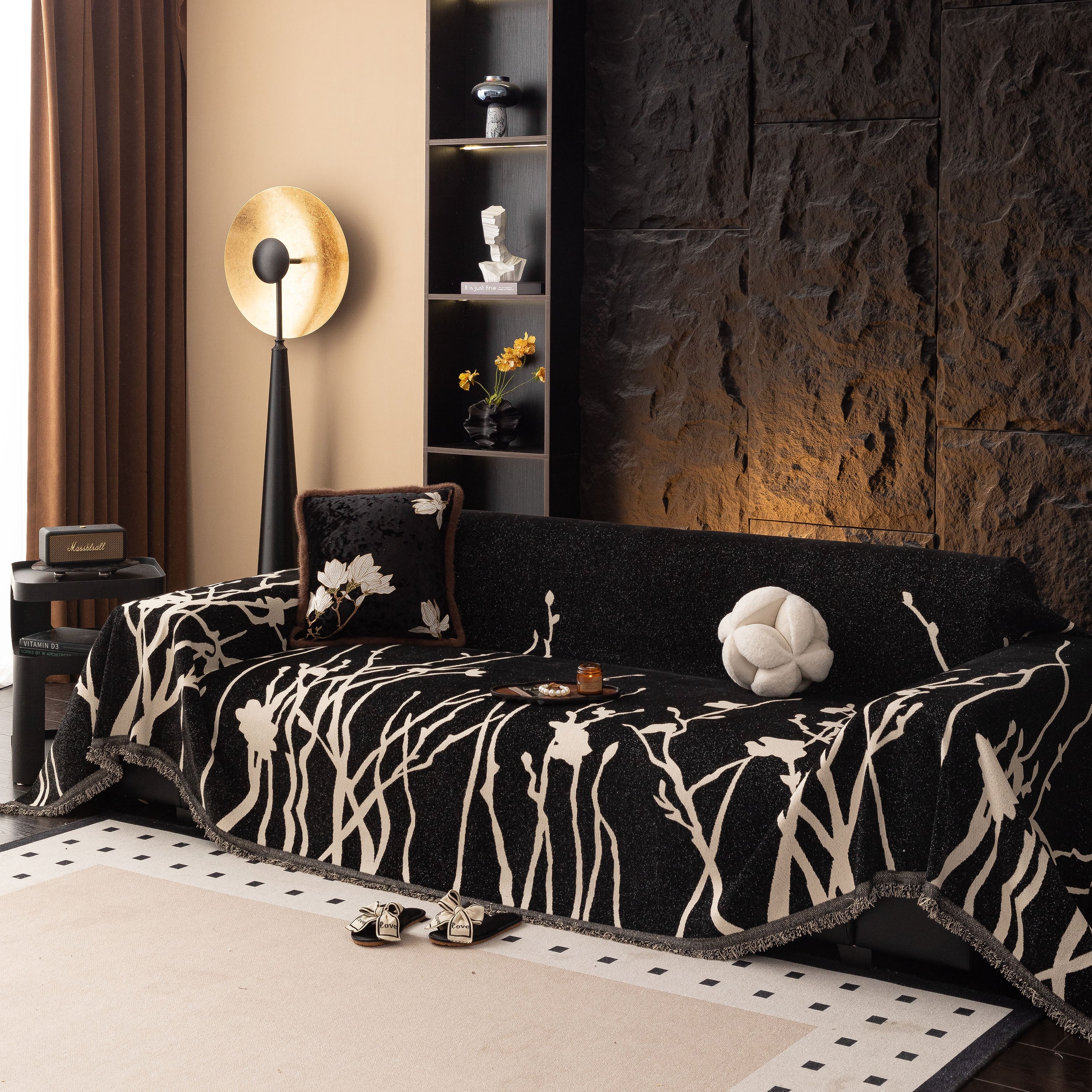 Modern Abstract Floral Sofa Throw Blanket, Decor Furniture Protector for Living Room - Image 45