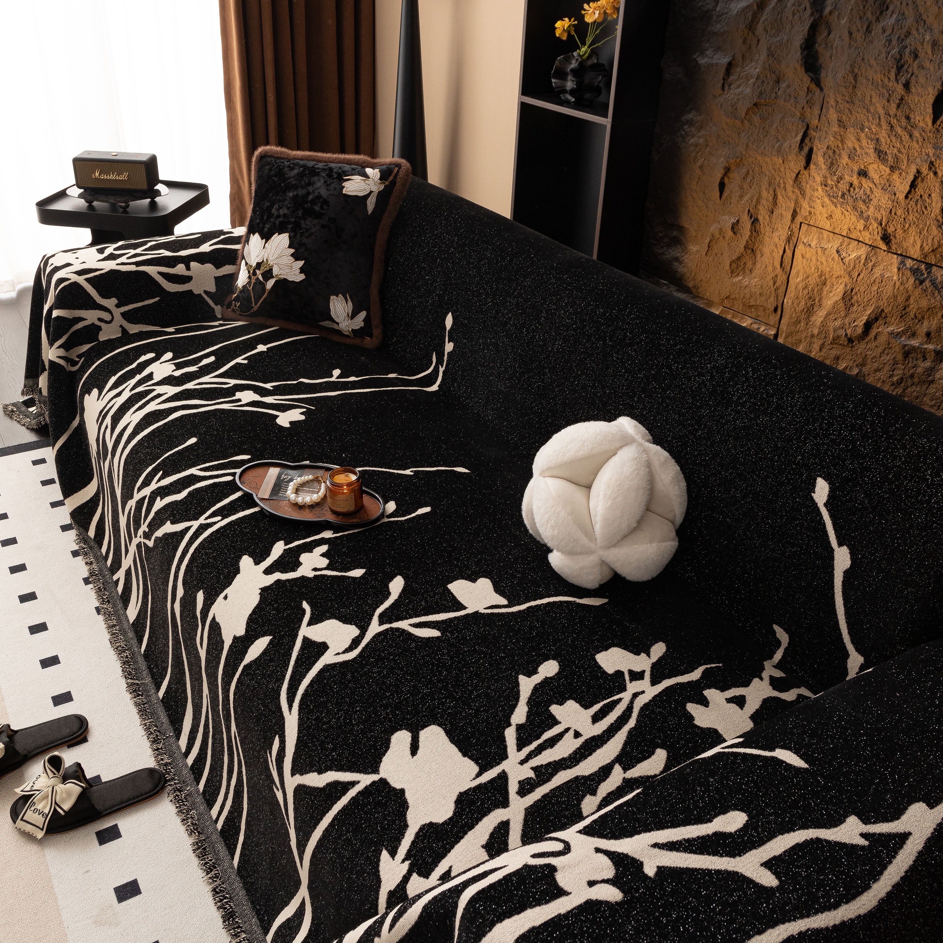 Modern Abstract Floral Sofa Throw Blanket, Decor Furniture Protector for Living Room - Image 49