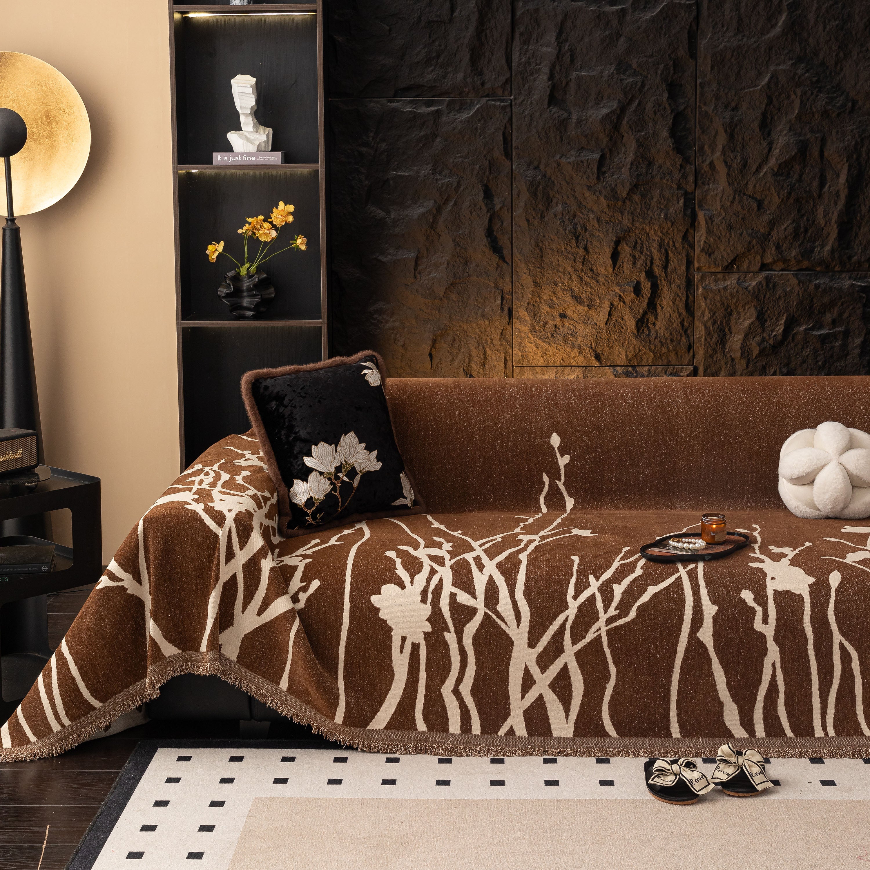 Modern Abstract Floral Sofa Throw Blanket, Decor Furniture Protector for Living Room - Image 58