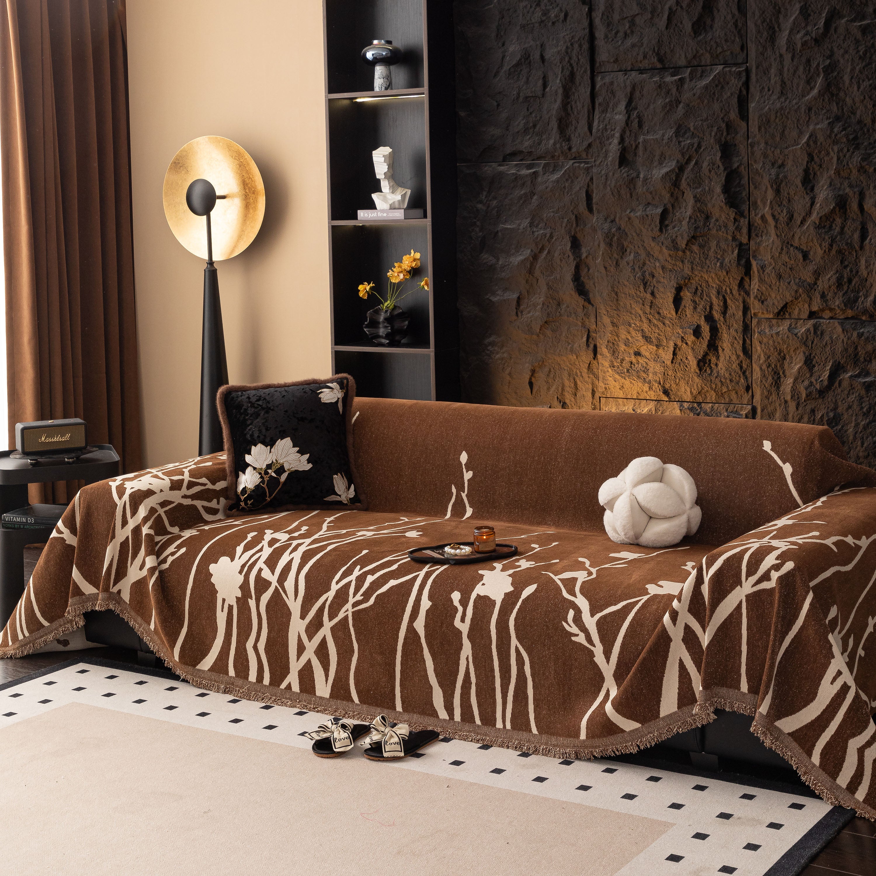 Modern Abstract Floral Sofa Throw Blanket, Decor Furniture Protector for Living Room - Image 59