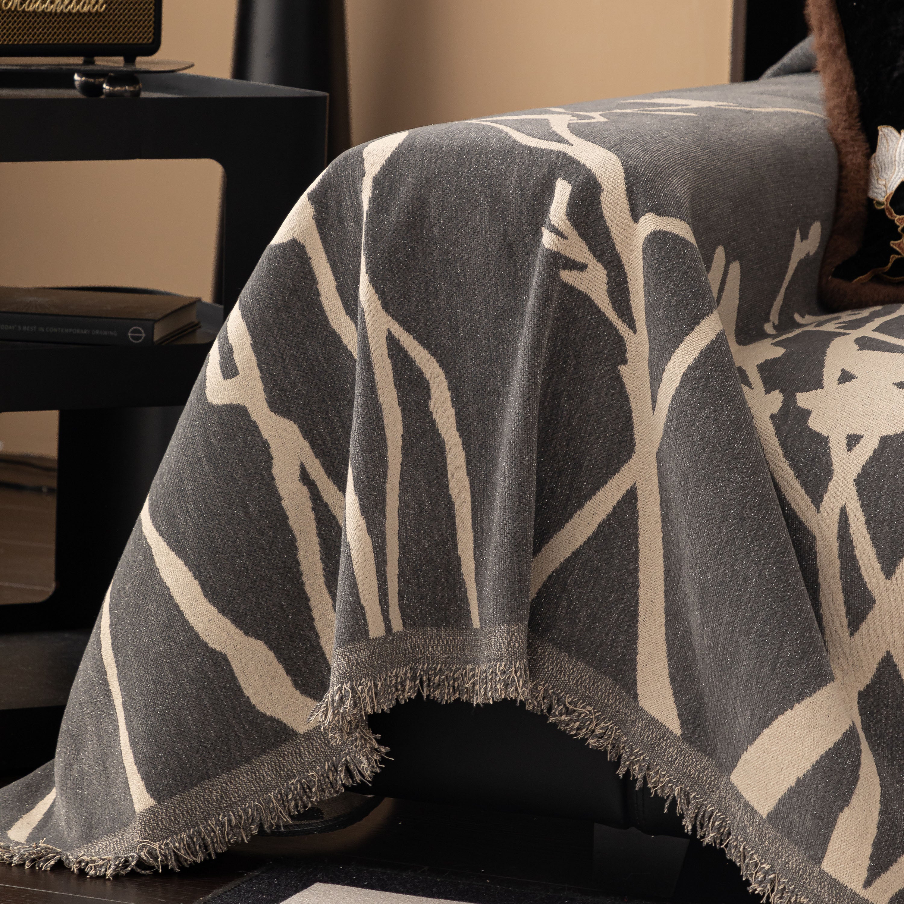 Modern Abstract Floral Sofa Throw Blanket, Decor Furniture Protector for Living Room - Image 78