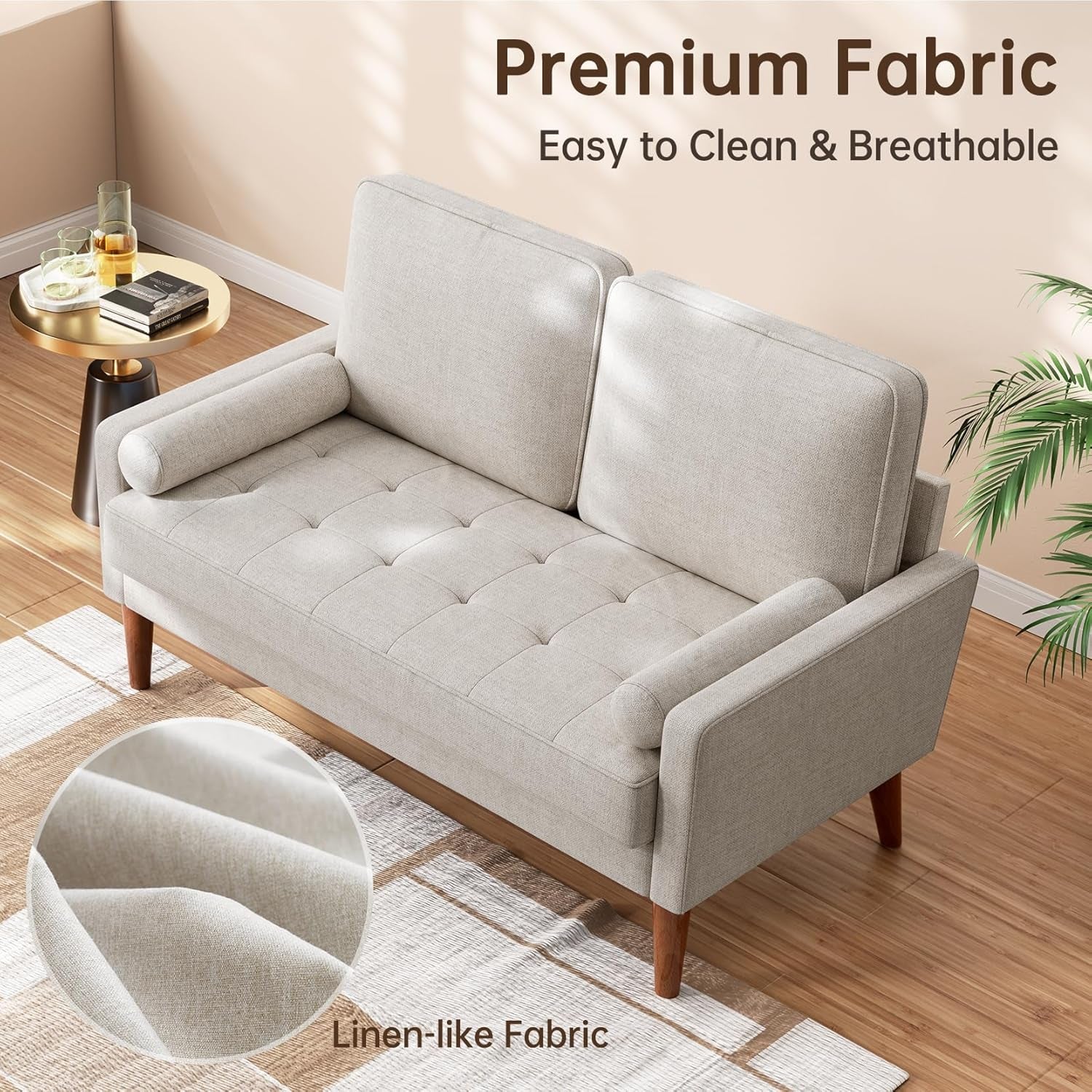 Modern Ashbeige Loveseat for Small Spaces - Image 5