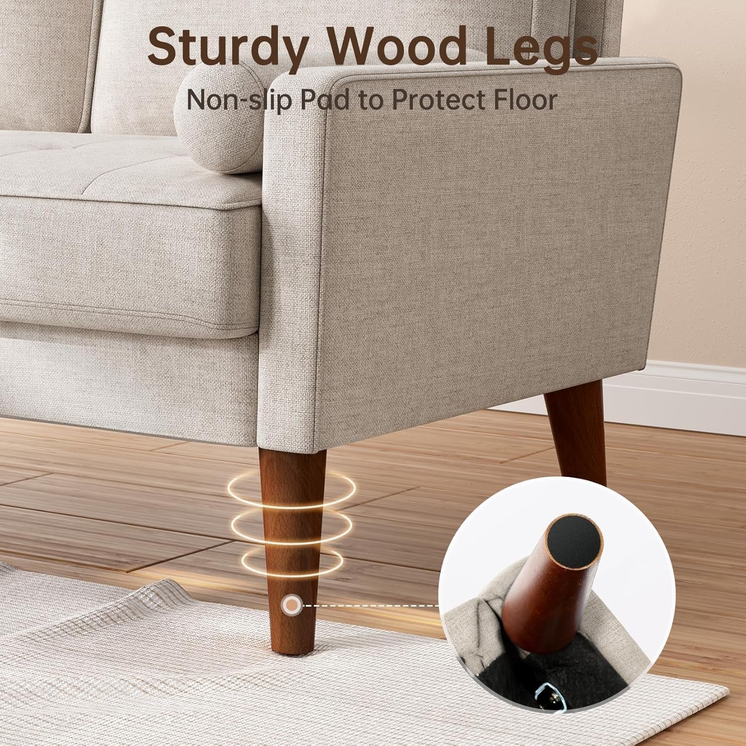 Modern Ashbeige Loveseat for Small Spaces - Image 6
