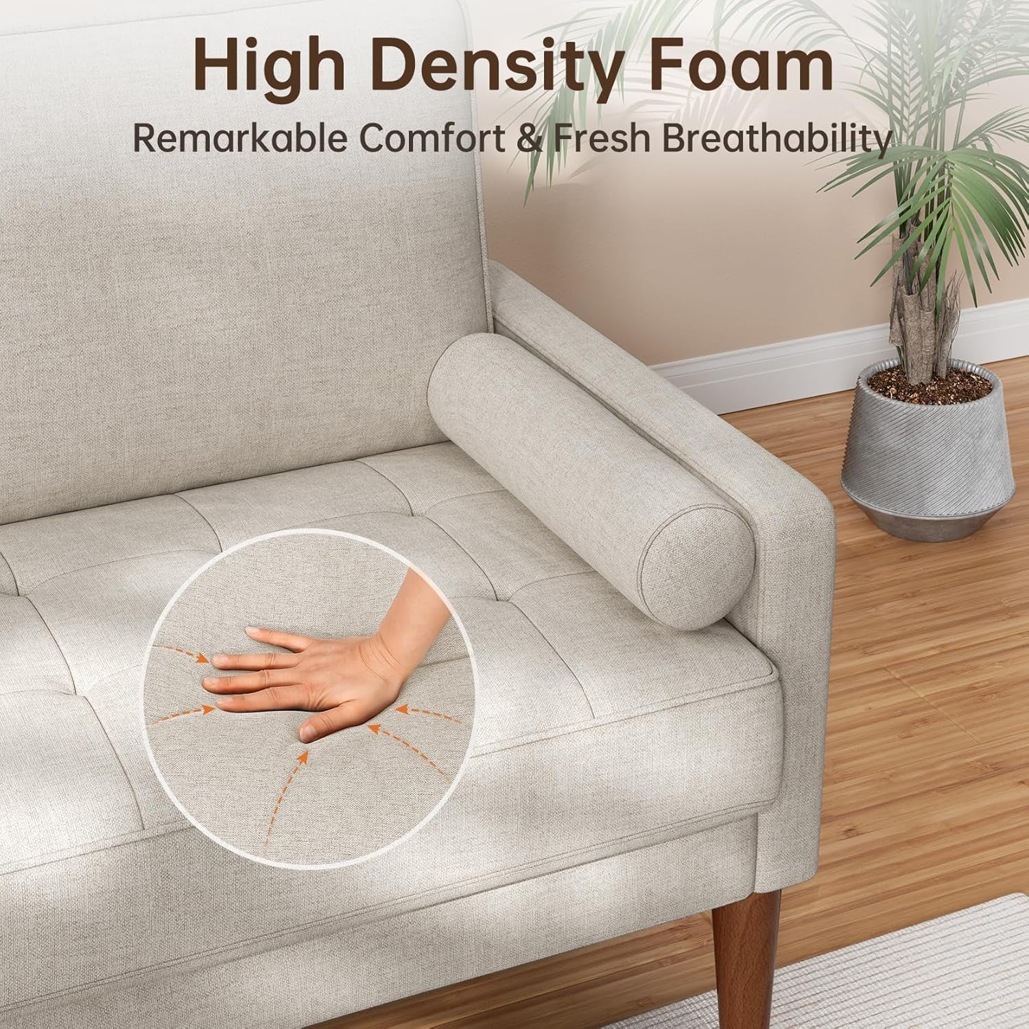Modern Ashbeige Loveseat for Small Spaces - Image 7