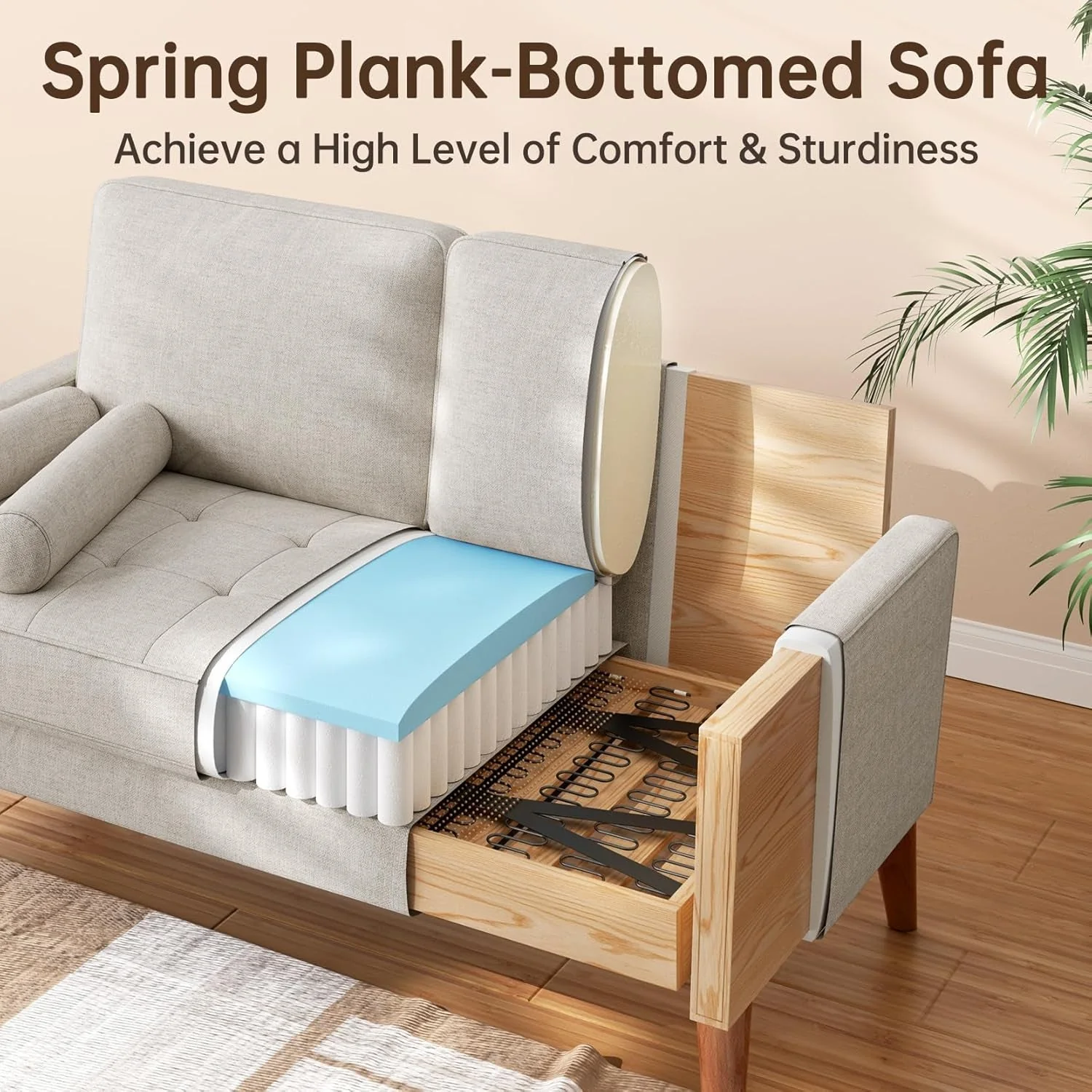 Modern Ashbeige Loveseat for Small Spaces - Image 8