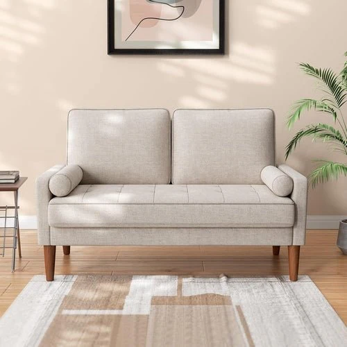 Modern Ashbeige Loveseat for Small Spaces - Image 9