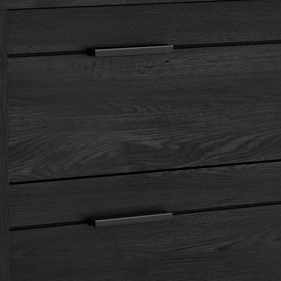 Modern Bedroom Nightstand in Grey Black Wood Finish - Image 2