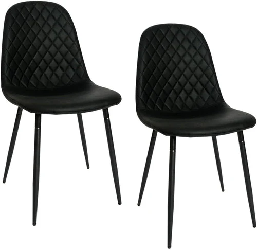Modern Black Dining Chairs Set of 2, PU Leather Dining Room Chairs - Image 7