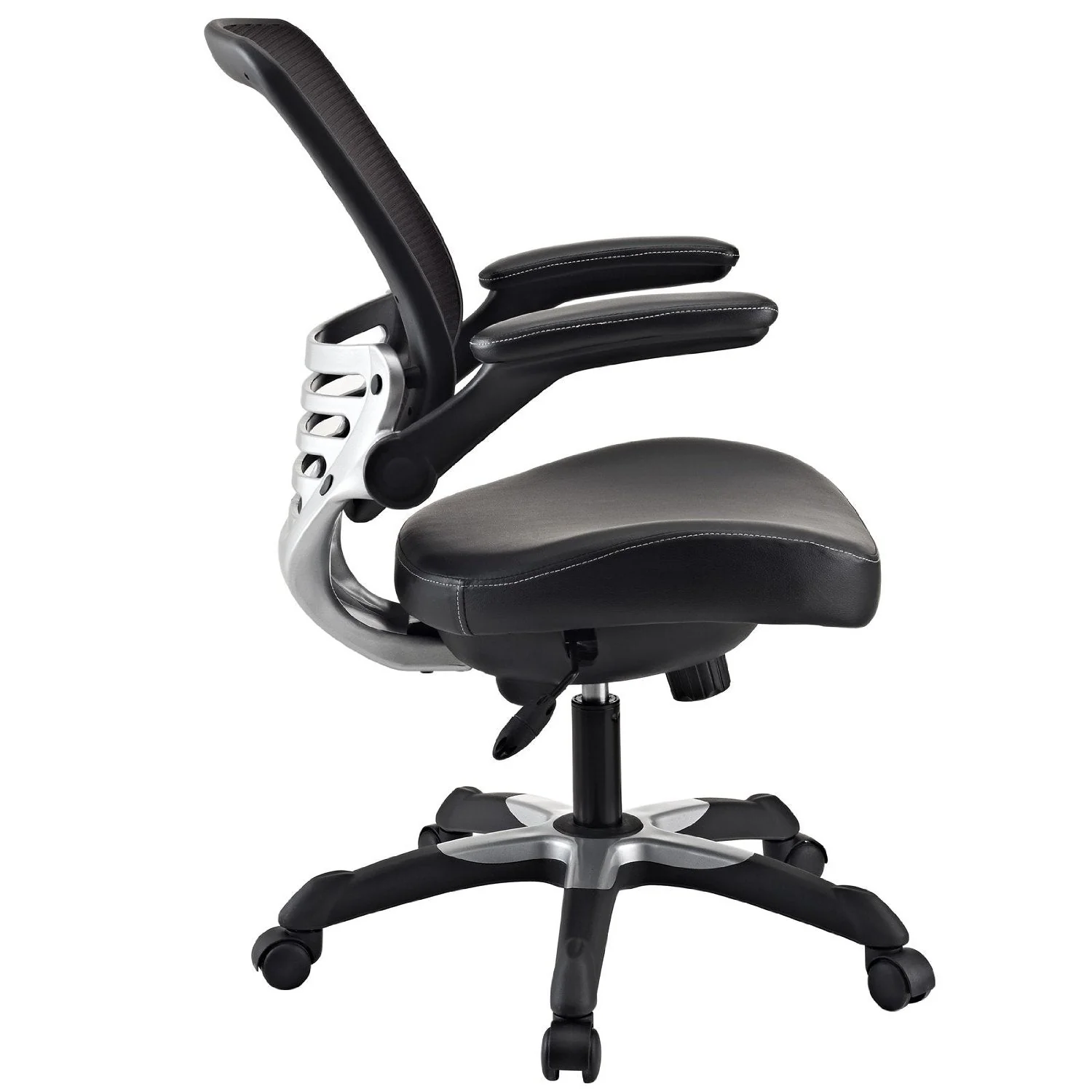Modern Black Mesh Back Ergonomic Office Chair with Flip-up Arms - Image 2