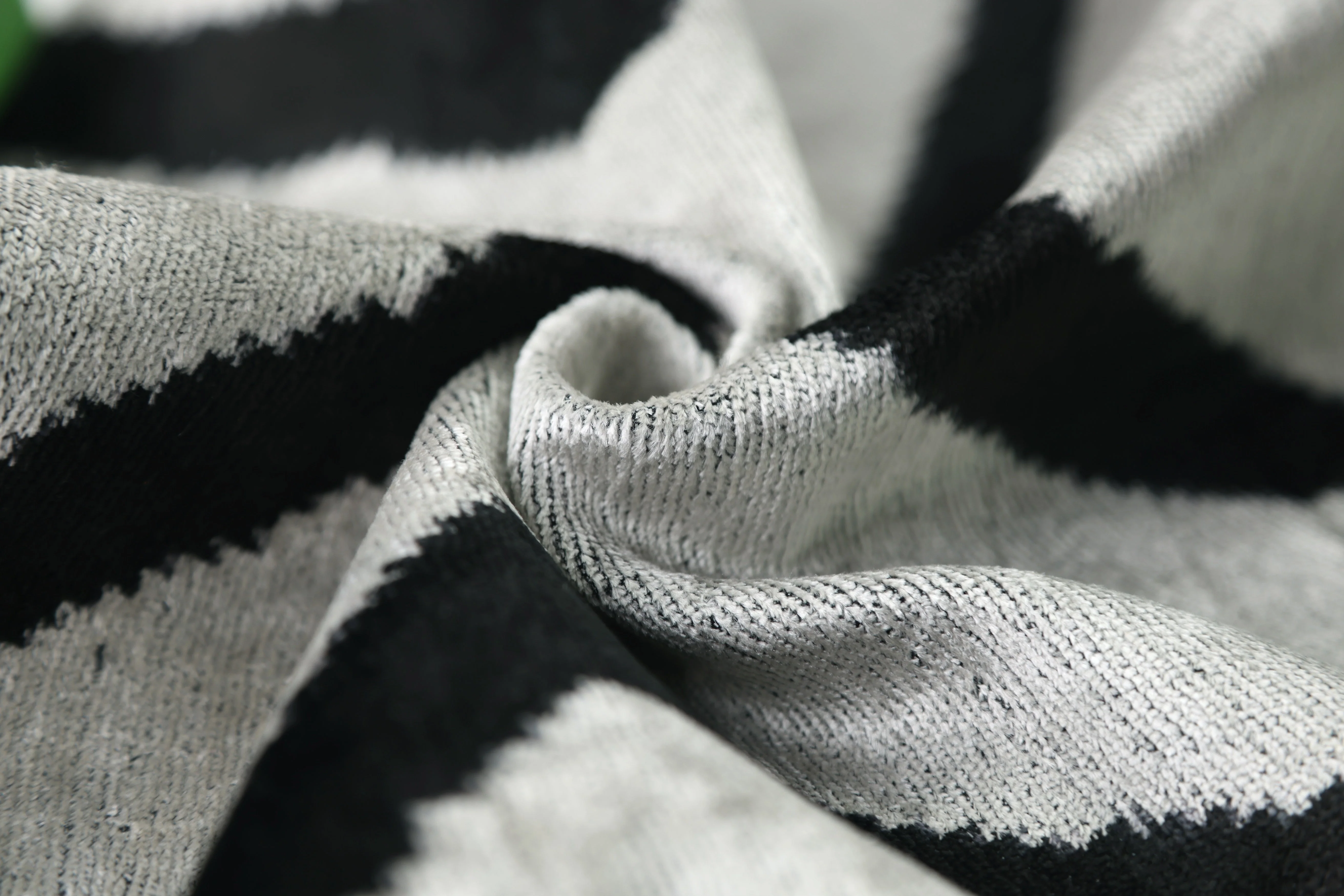 Modern Black & White Chevron Ikat Velvet Pillow – 16x16 Handmade Cushion - Image 7