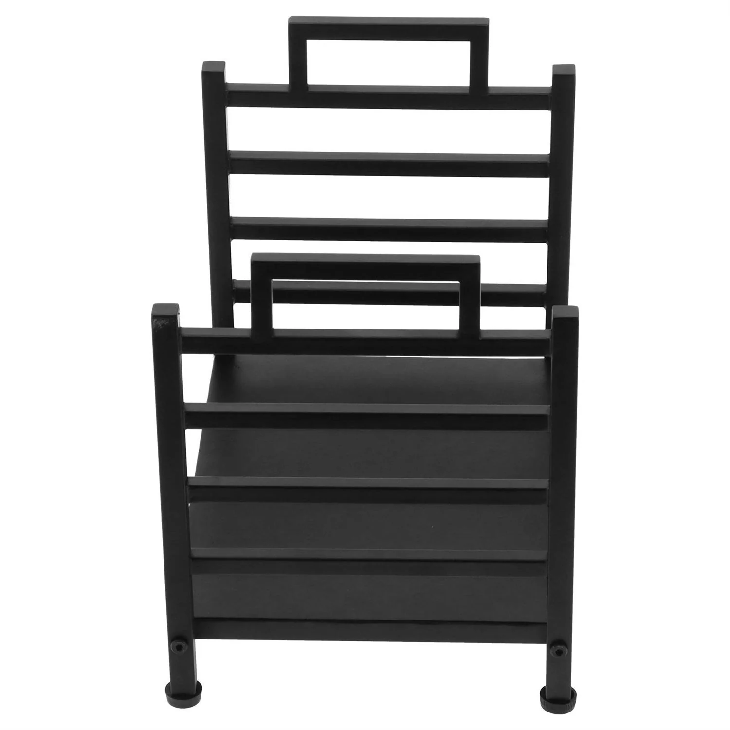 Modern Black Wrought Iron Indoor Outdoor Firewood Holder Log Rack - Image 5