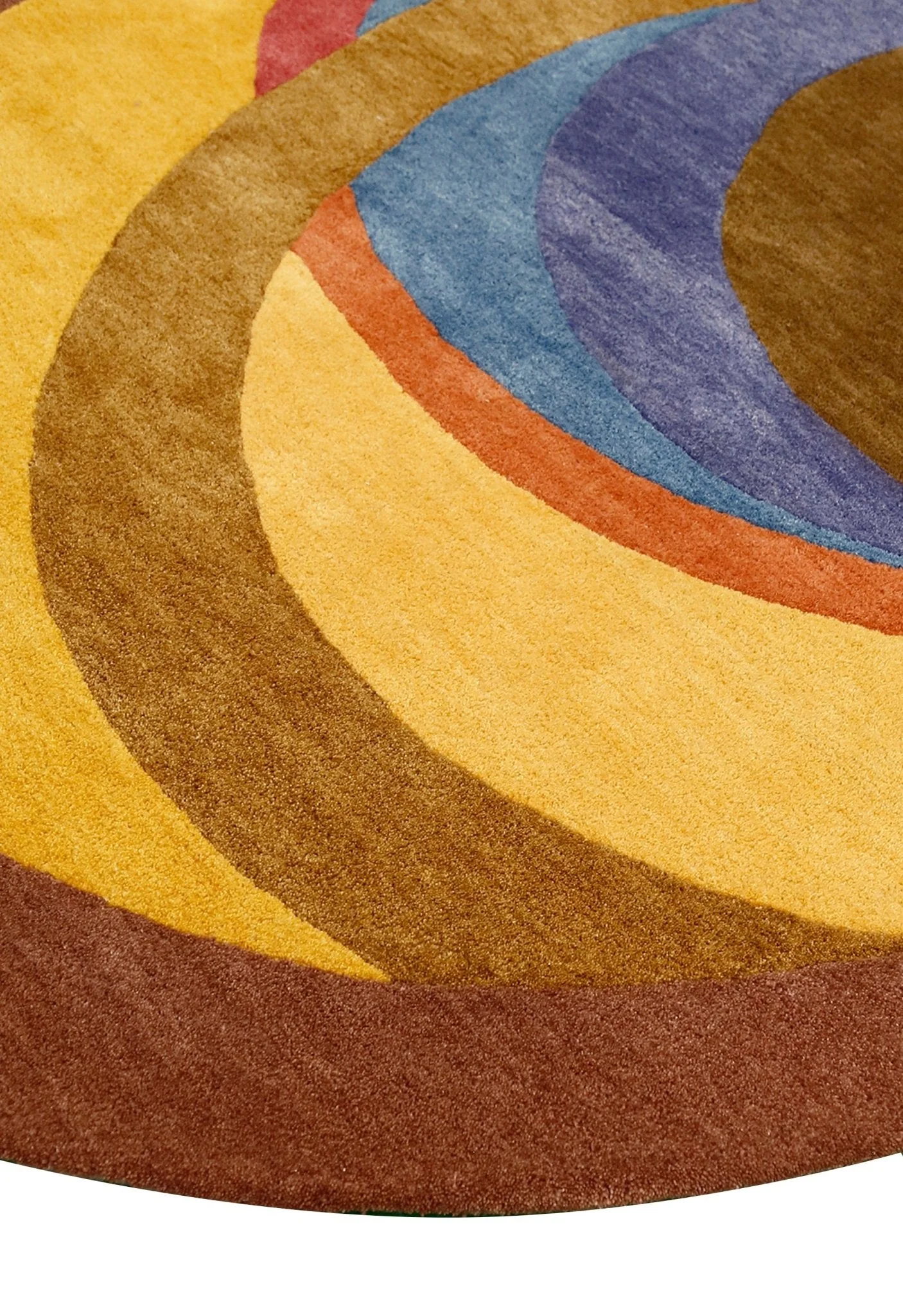 Modern Circles Style Colorful Hand Tufted 5x7 Wool Rug - Image 4