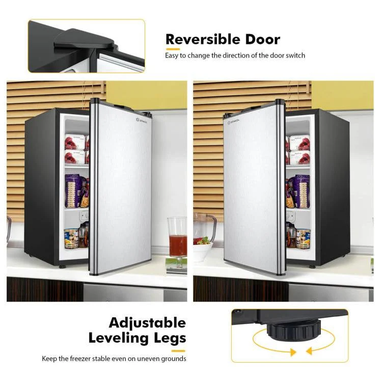 Modern Compact 3 cu ft. Space Saving Portable Mini Freezer Home Kitchen Dorm - Image 4