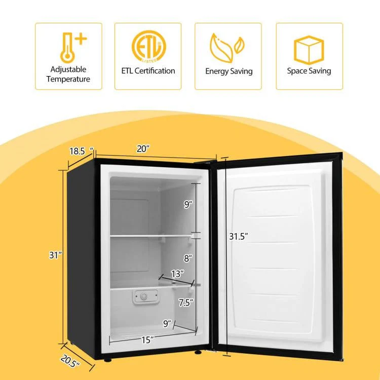 Modern Compact 3 cu ft. Space Saving Portable Mini Freezer Home Kitchen Dorm - Image 5