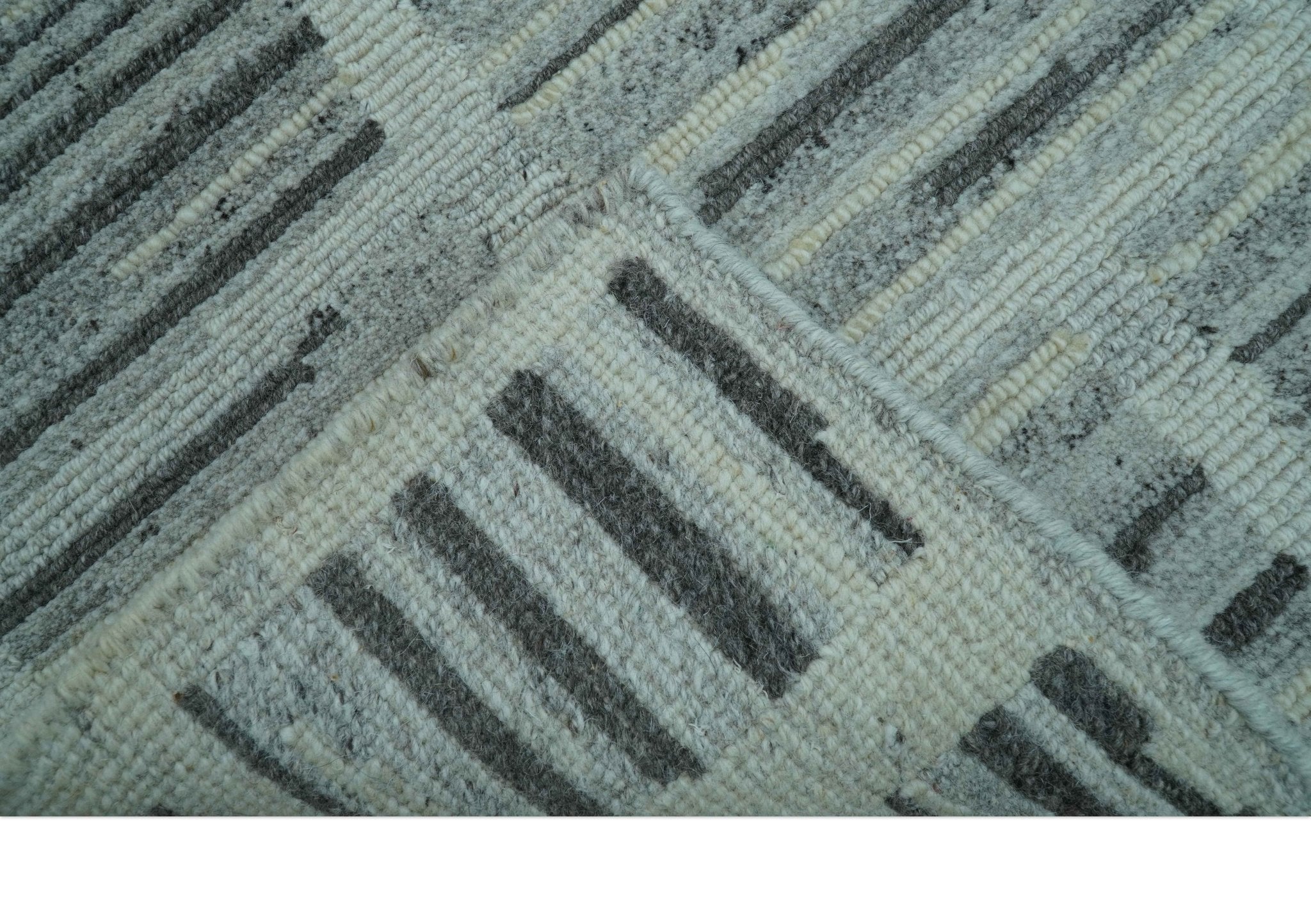 Modern Contemporary Charcoal And Gray 2x3 Wool Area Rug - Image 5