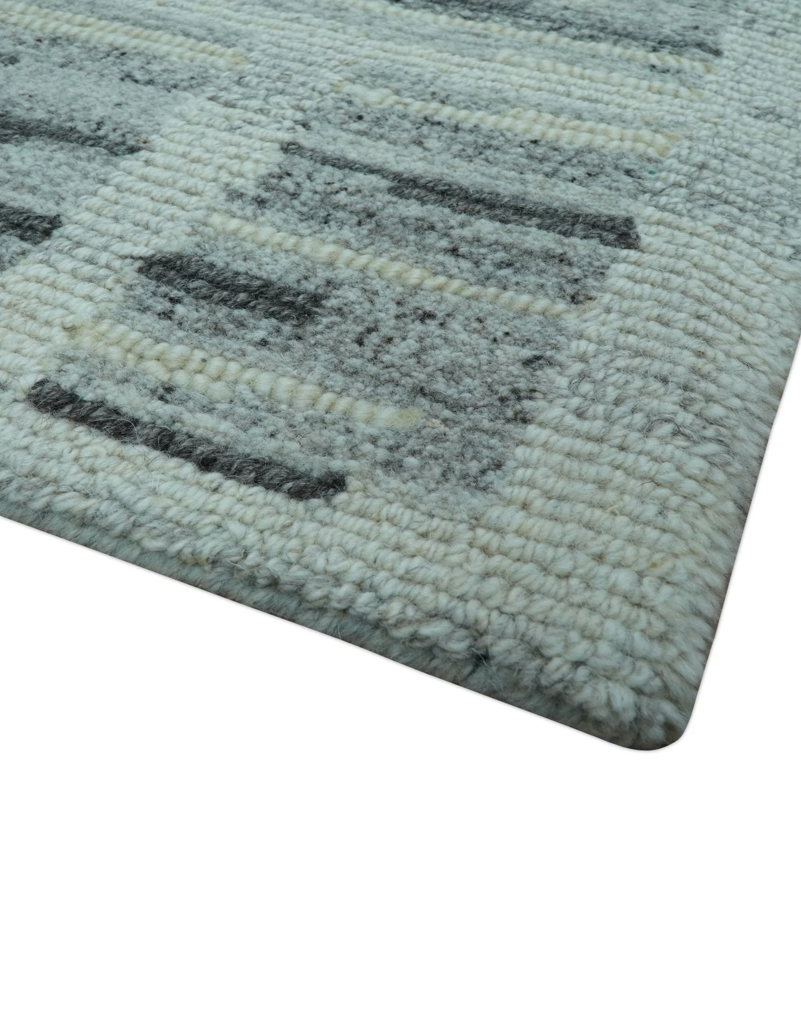 Modern Contemporary Charcoal And Gray 2x3 Wool Area Rug - Image 7
