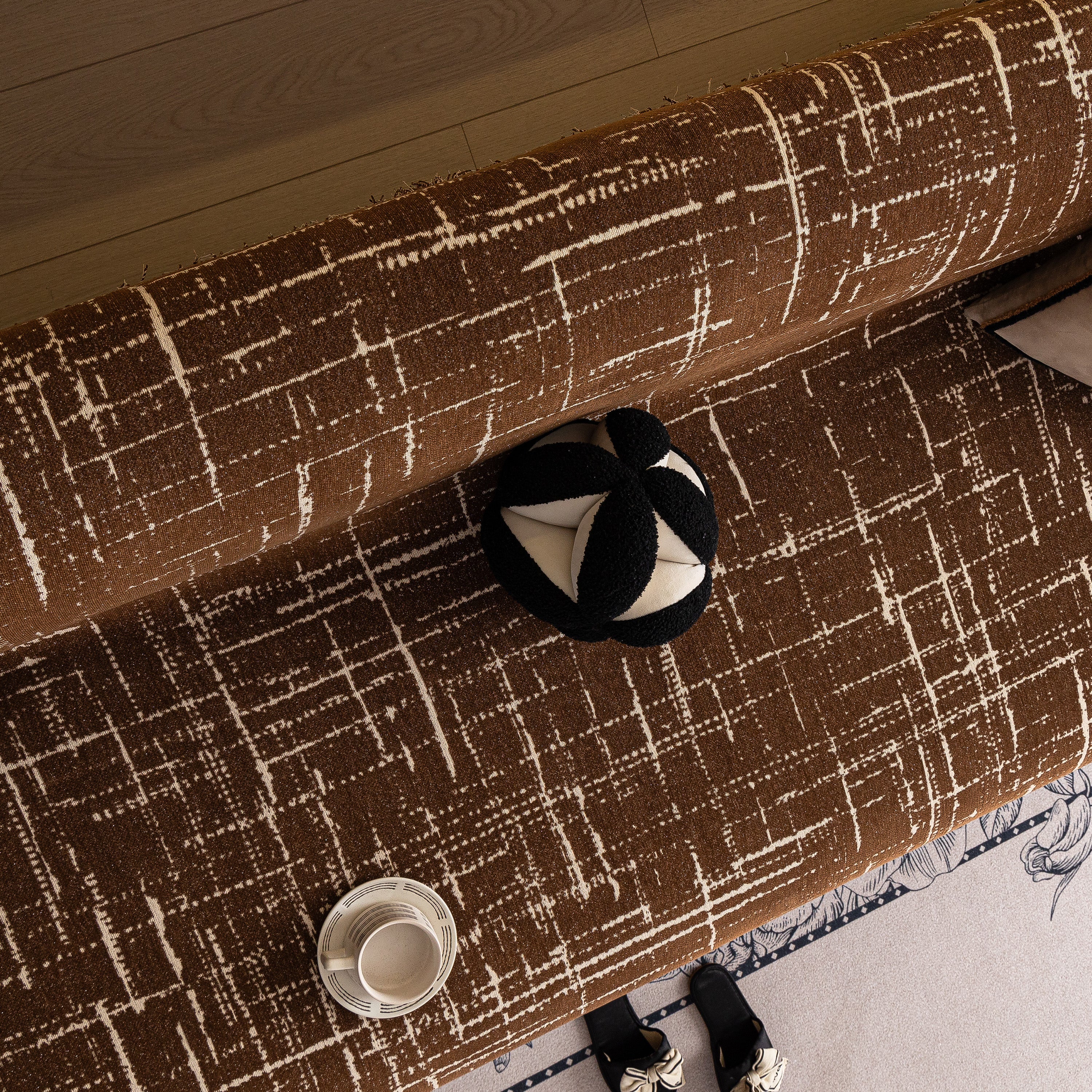 Modern Couch Protector Blanket Woven Chenille Sofa Cover Throw with Artistic Grid - Image 35