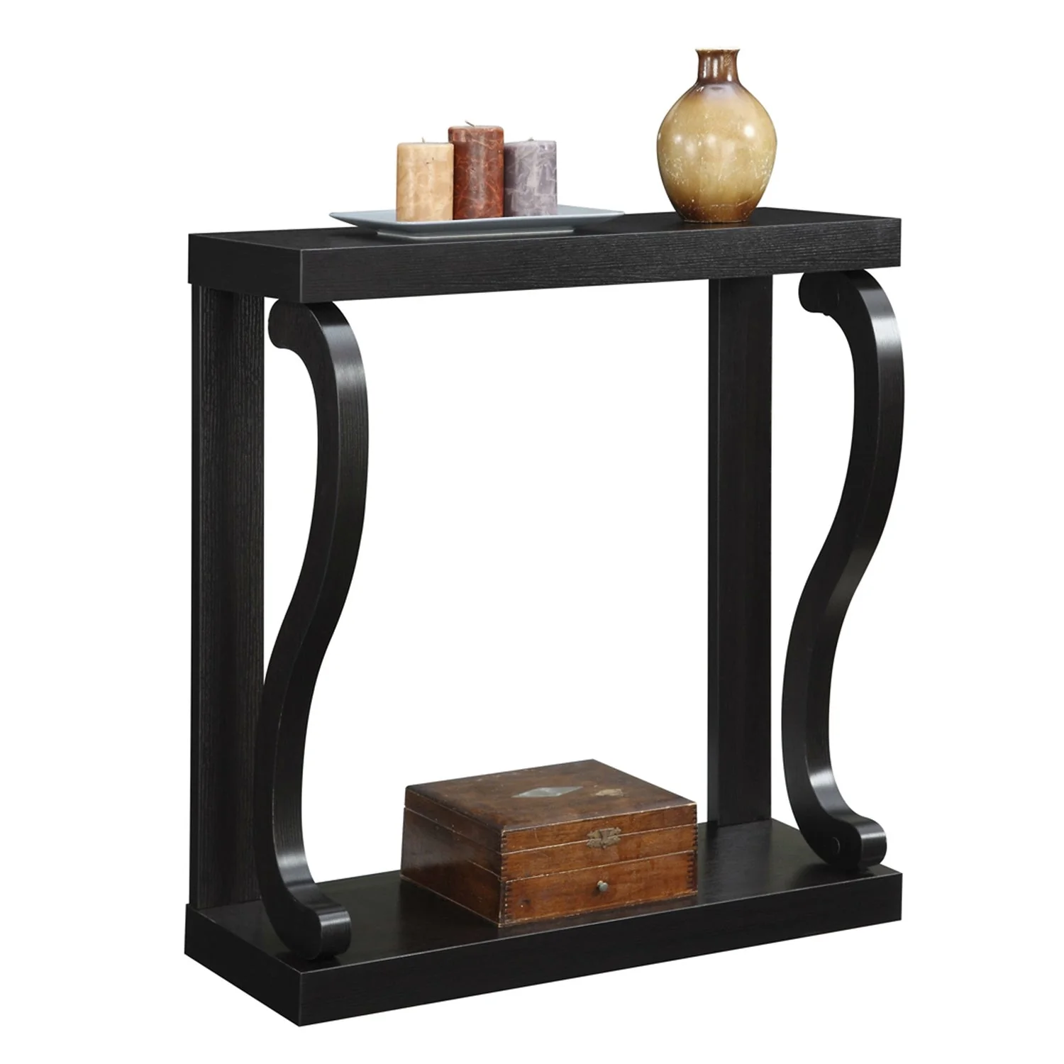 Modern Curved Legs Rich Espresso Console Table - Image 2
