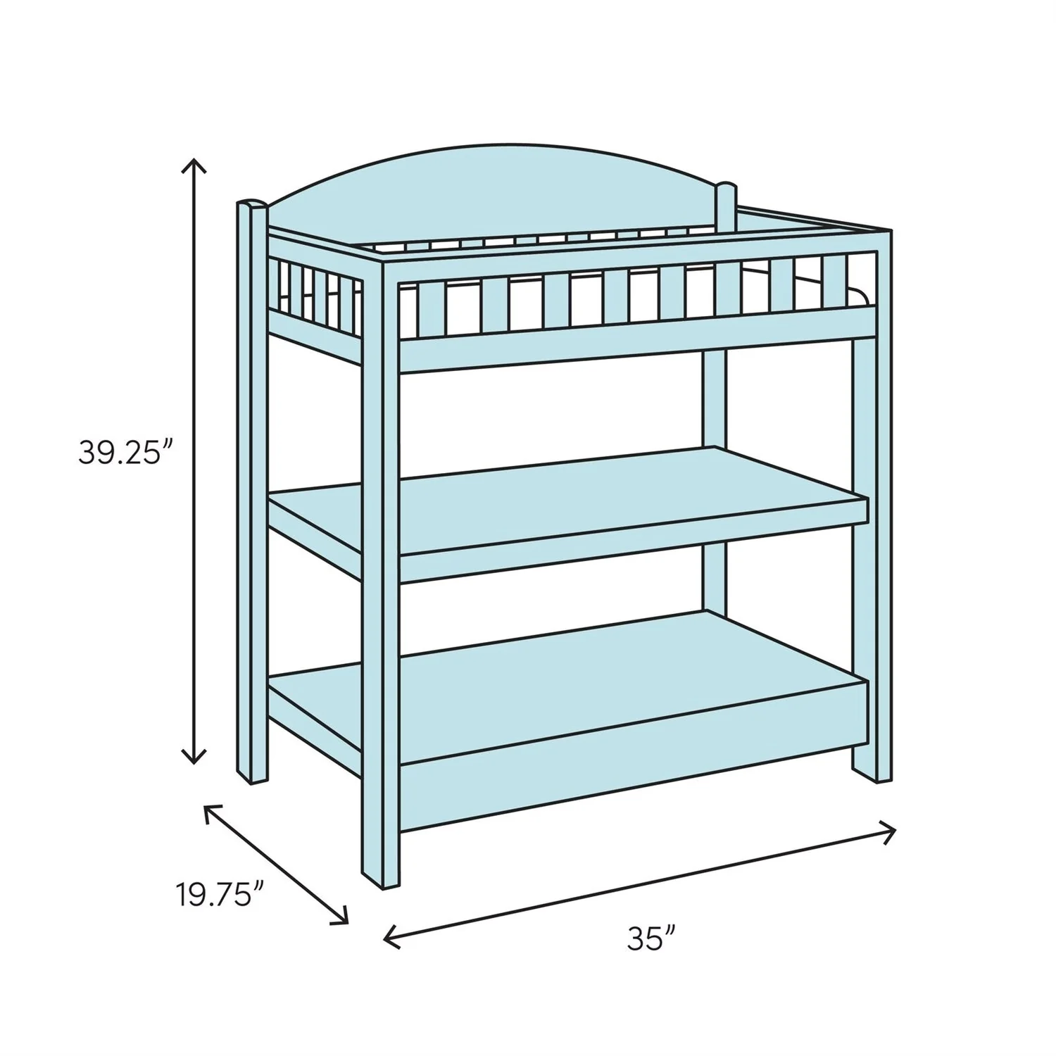 Modern Dark Brown Wooden Baby Changing Table with Safety Rail Pad and Strap - Image 4