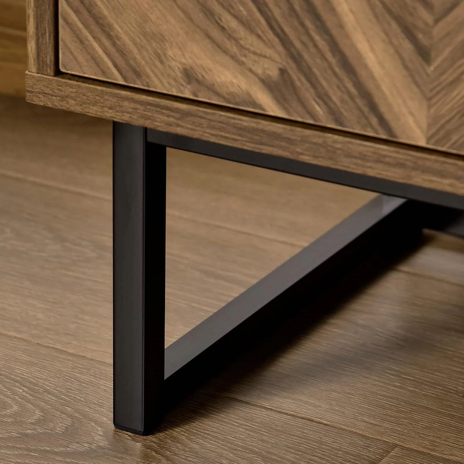 Modern Entryway Sideboard Buffet Dining Storage Cabinet in Walnut Wood Finish - Image 4