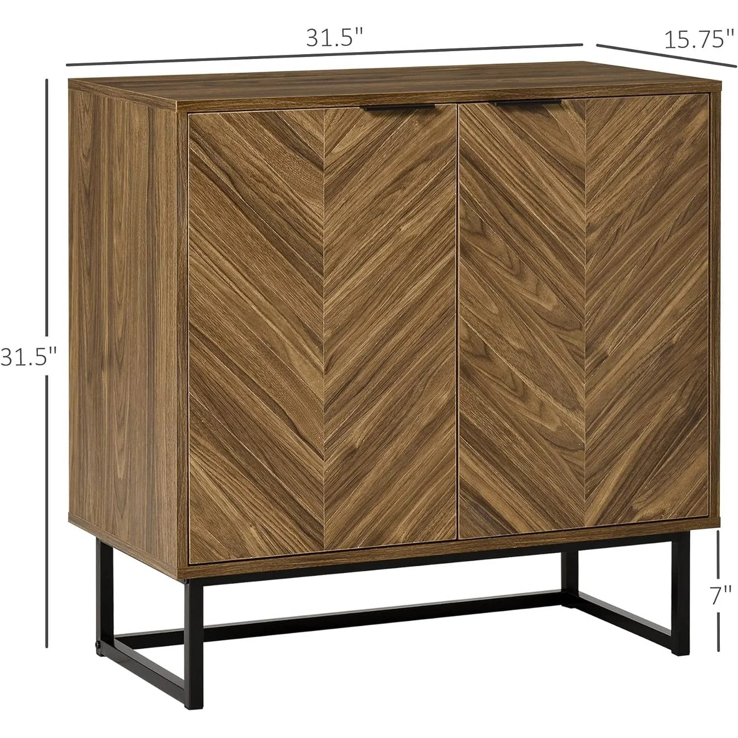 Modern Entryway Sideboard Buffet Dining Storage Cabinet in Walnut Wood Finish - Image 5