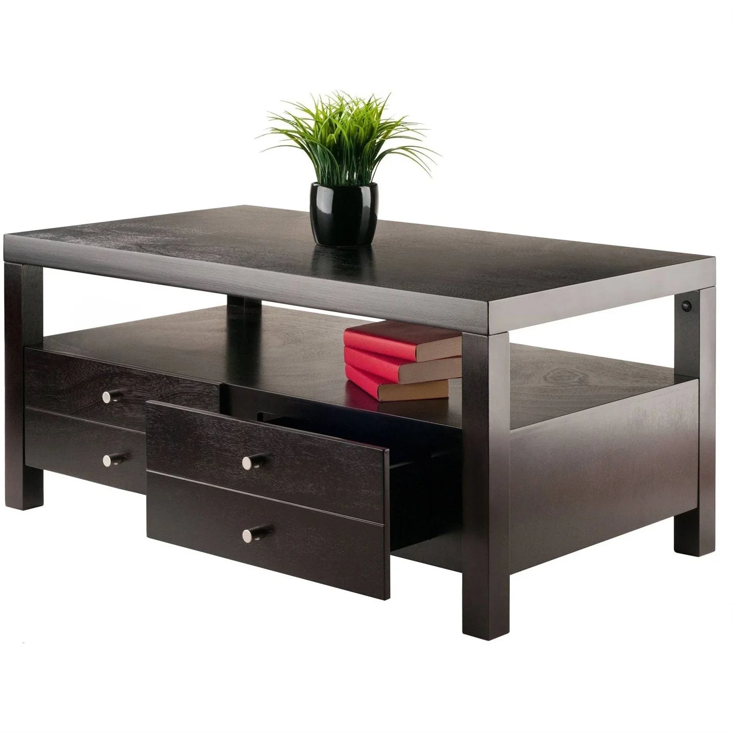 Modern Espresso 2 Drawer Coffee Table - Image 3
