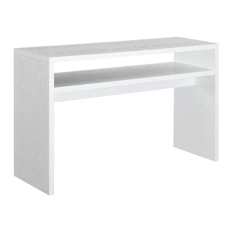 Modern FarmHome White Sofa Table Console Table with Bottom Shelf - Image 2