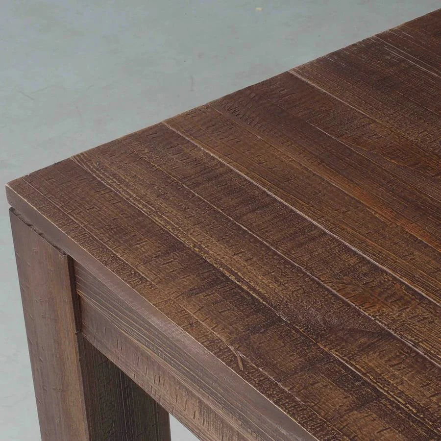 Modern Farmhouse 63-inch Solid Wood Dining Table in Rustic Brown Finish - Image 2