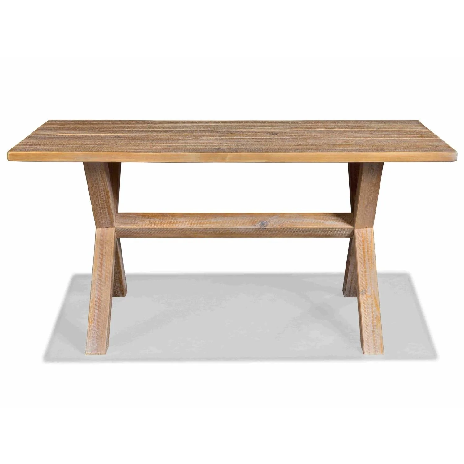 Modern Farmhouse Solid Pine Wood Dining Table in Distressed Driftwood Finish - Image 3