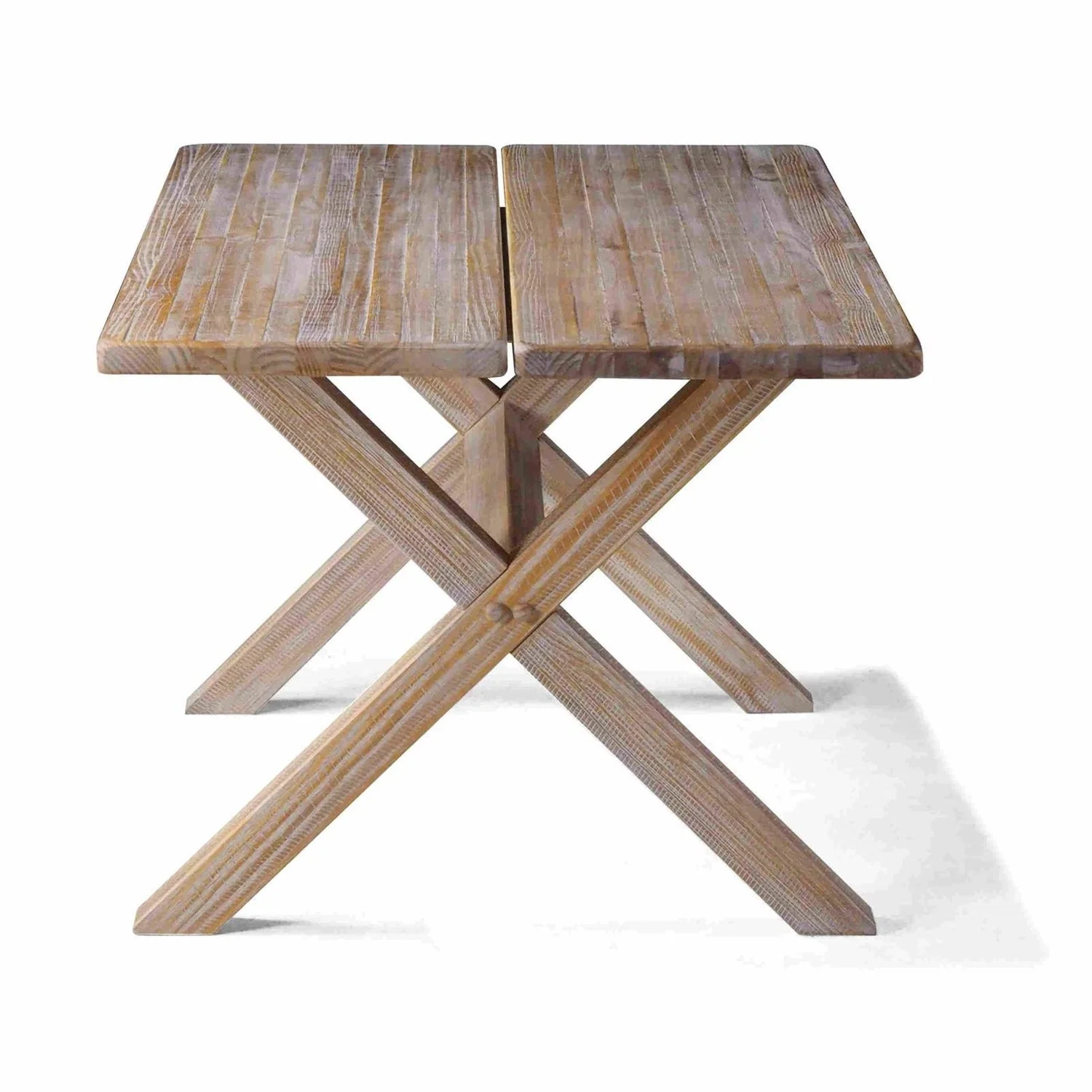 Modern Farmhouse Solid Pine Wood Dining Table in Distressed Driftwood Finish - Image 4