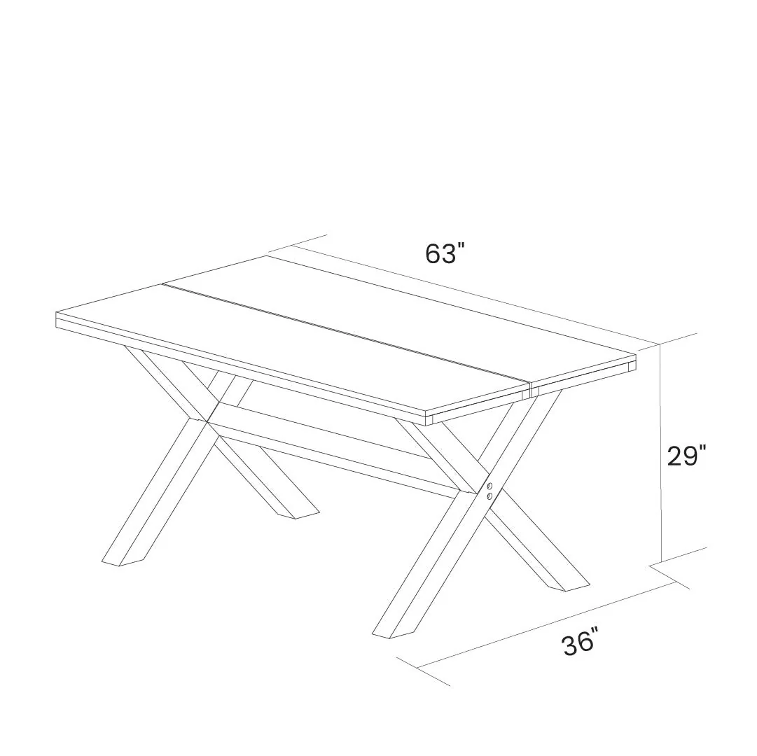 Modern Farmhouse Solid Pine Wood Dining Table in Distressed Driftwood Finish - Image 5